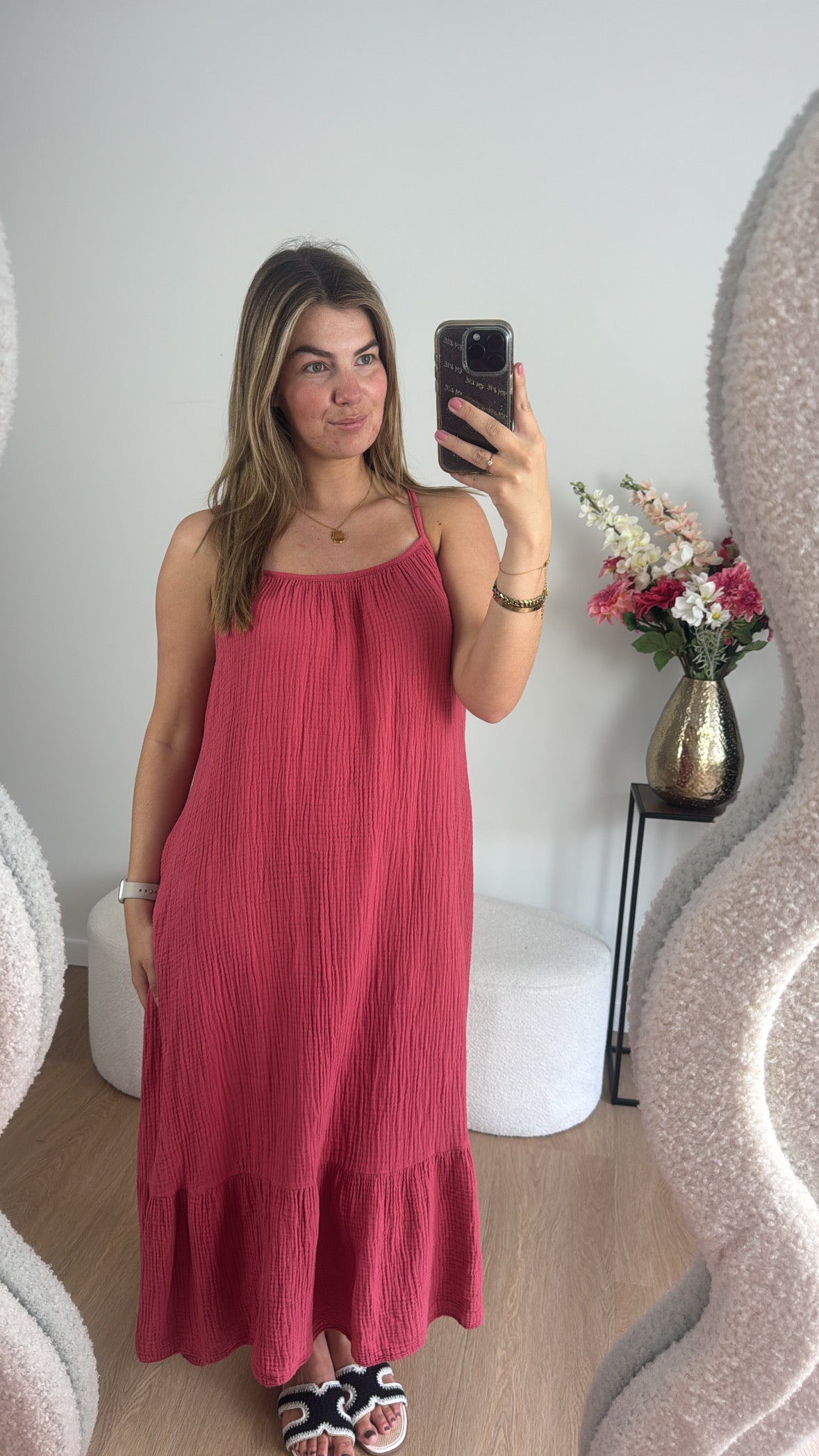 Jamy Katoenen Jurk Roze