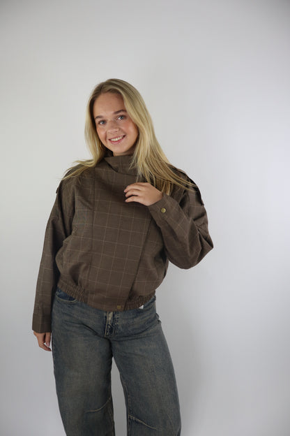 Elin Plaid Jacket Brown 8149