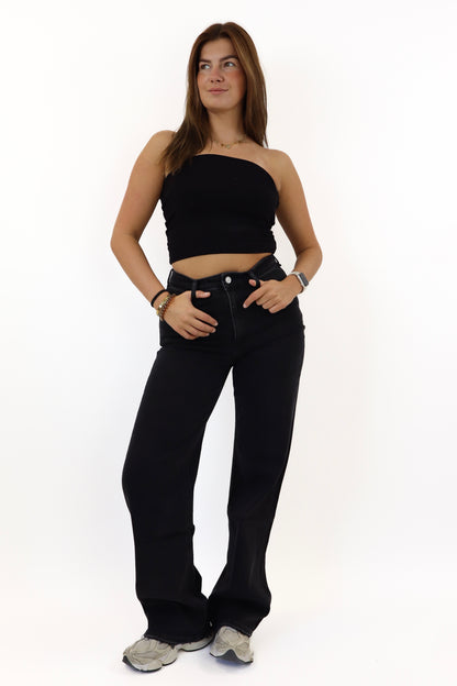 Nina Tall Wide Leg Jeans Black | W3392