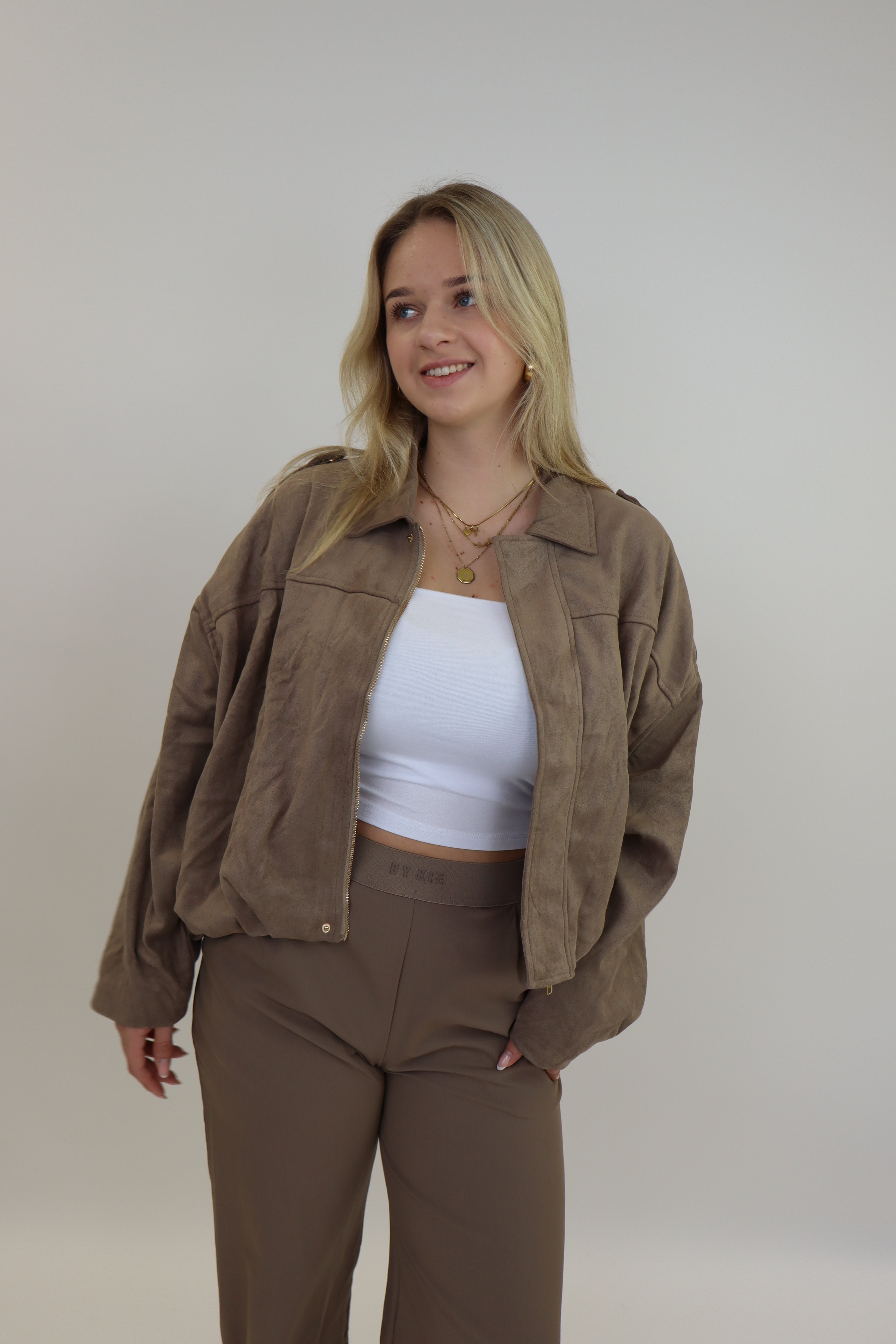 Suede Jacket Taupe