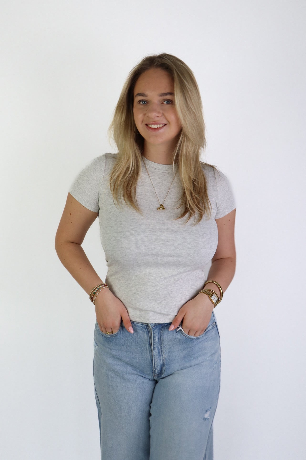 Pien Basic Top Grey