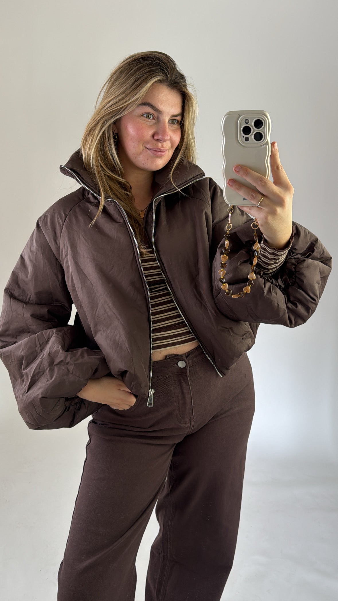 Mariska Puffer Jacket Brown