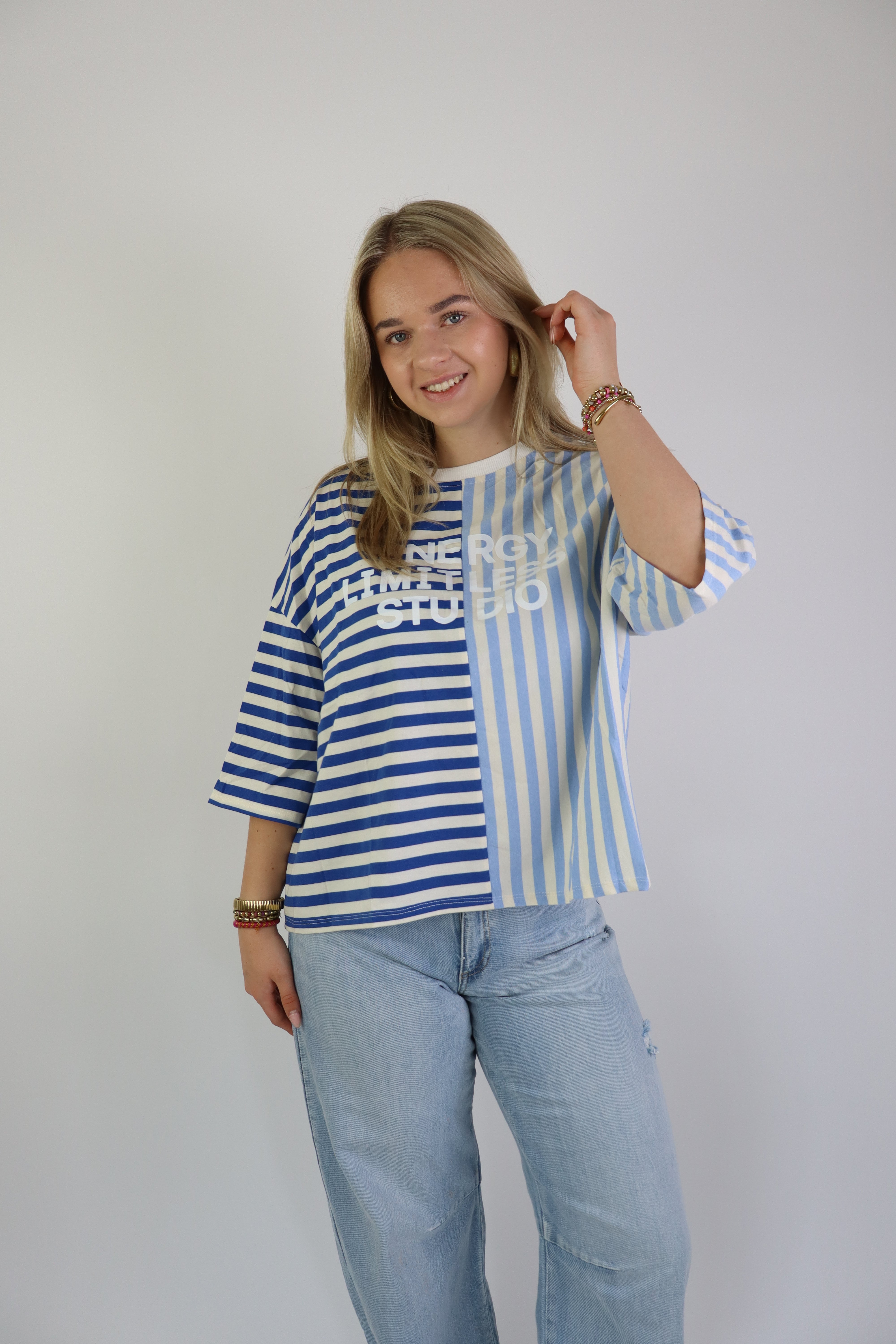 Studio Striped Tee Blue