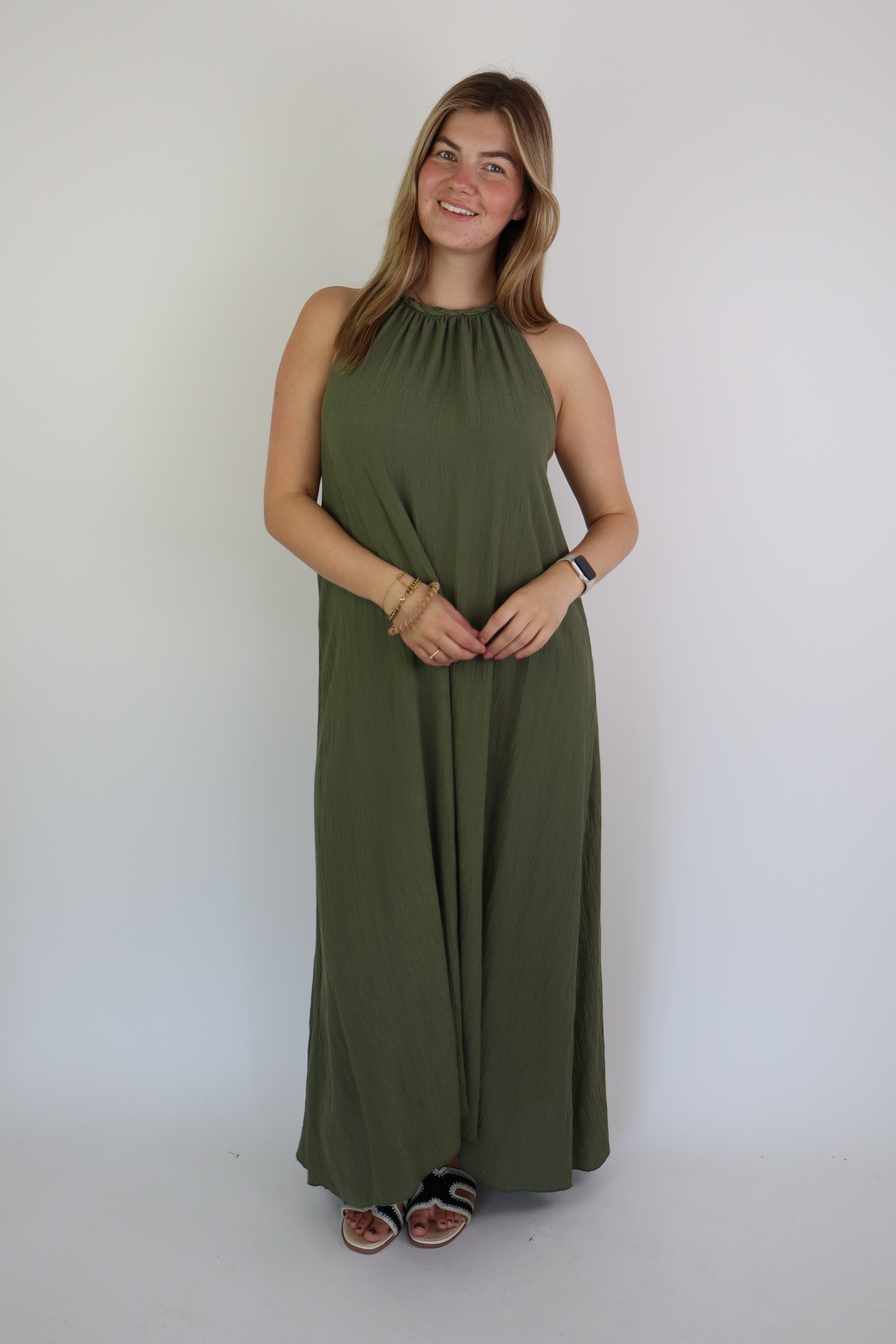 Roma Maxi Dress Army Green
