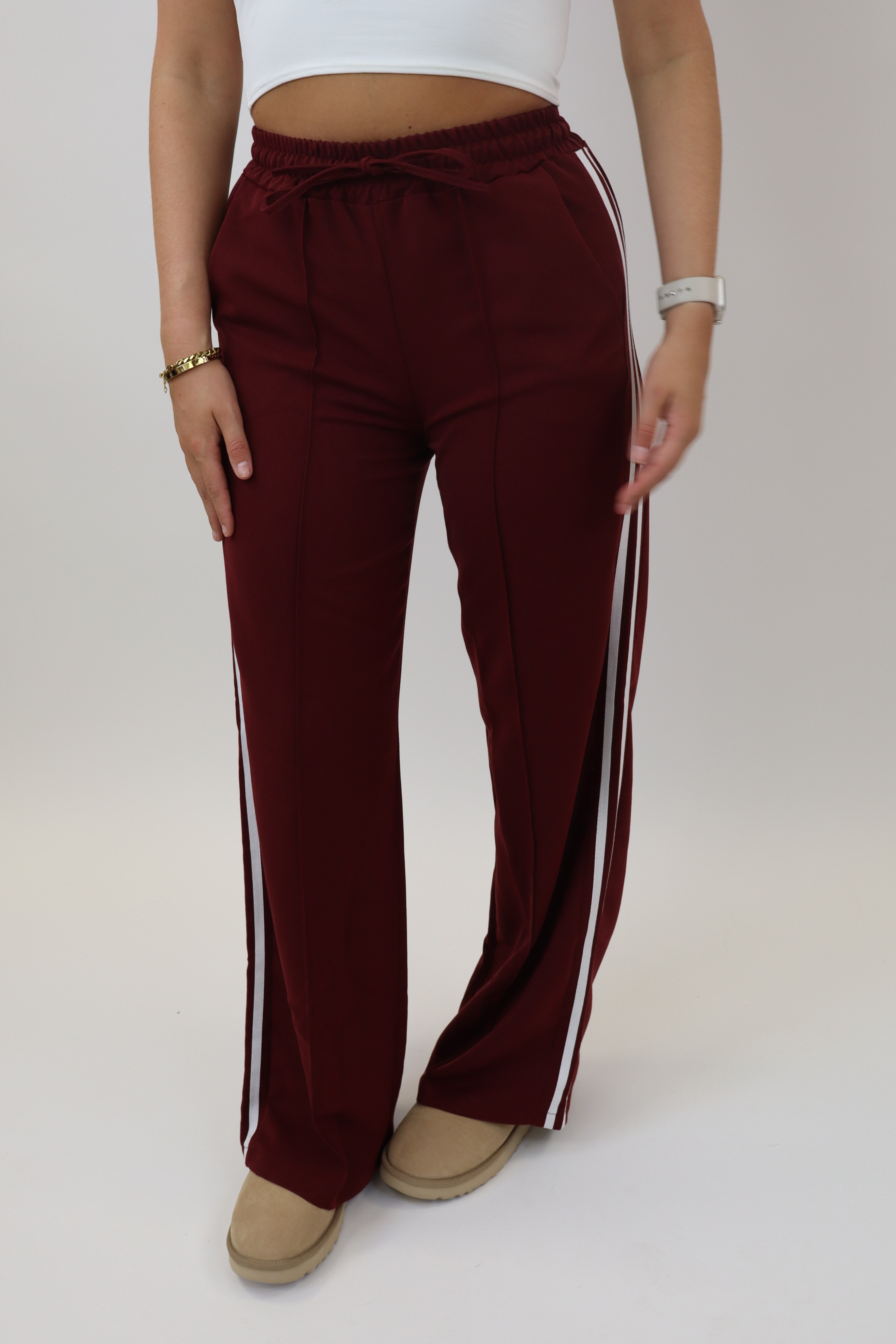 Laure Striped Pants - Bordeaux