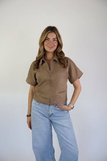 Nummer 8 Noortje Suede Top Brown
