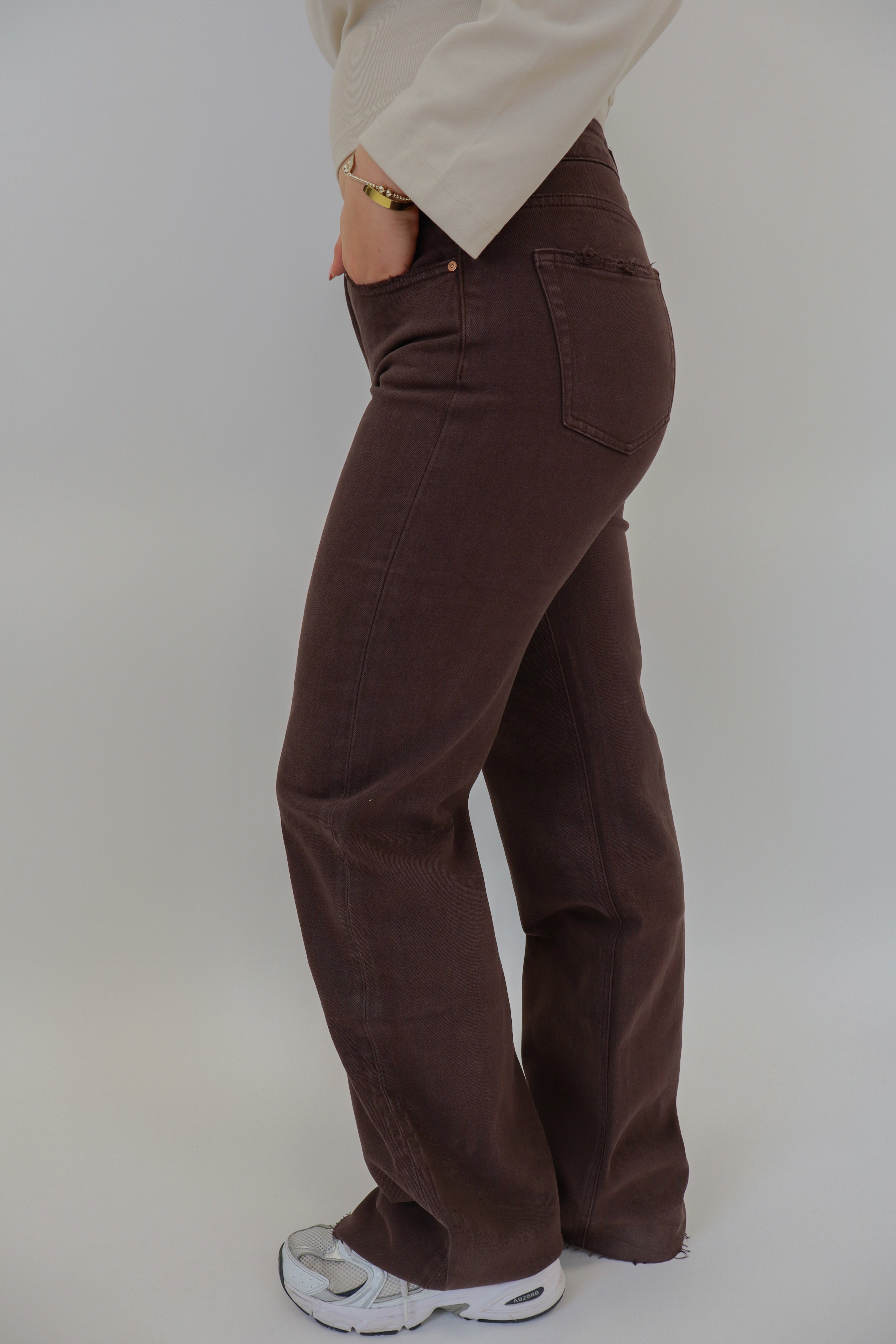 Romee Tall Wide Leg Jeans - Brown W3636-C