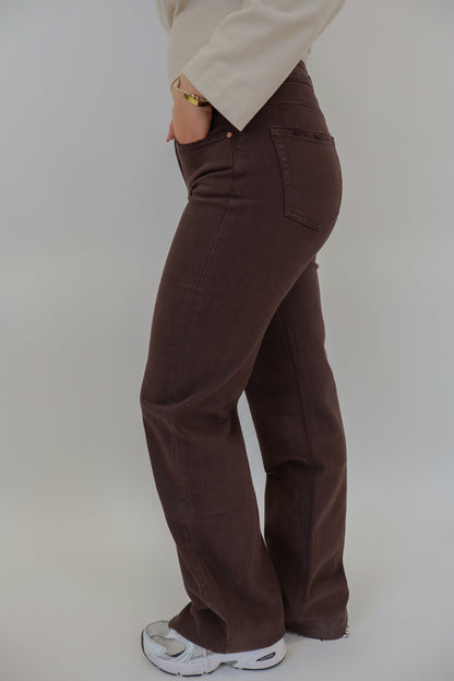 Romee Tall Wide Leg Jeans - Brown W3636-C