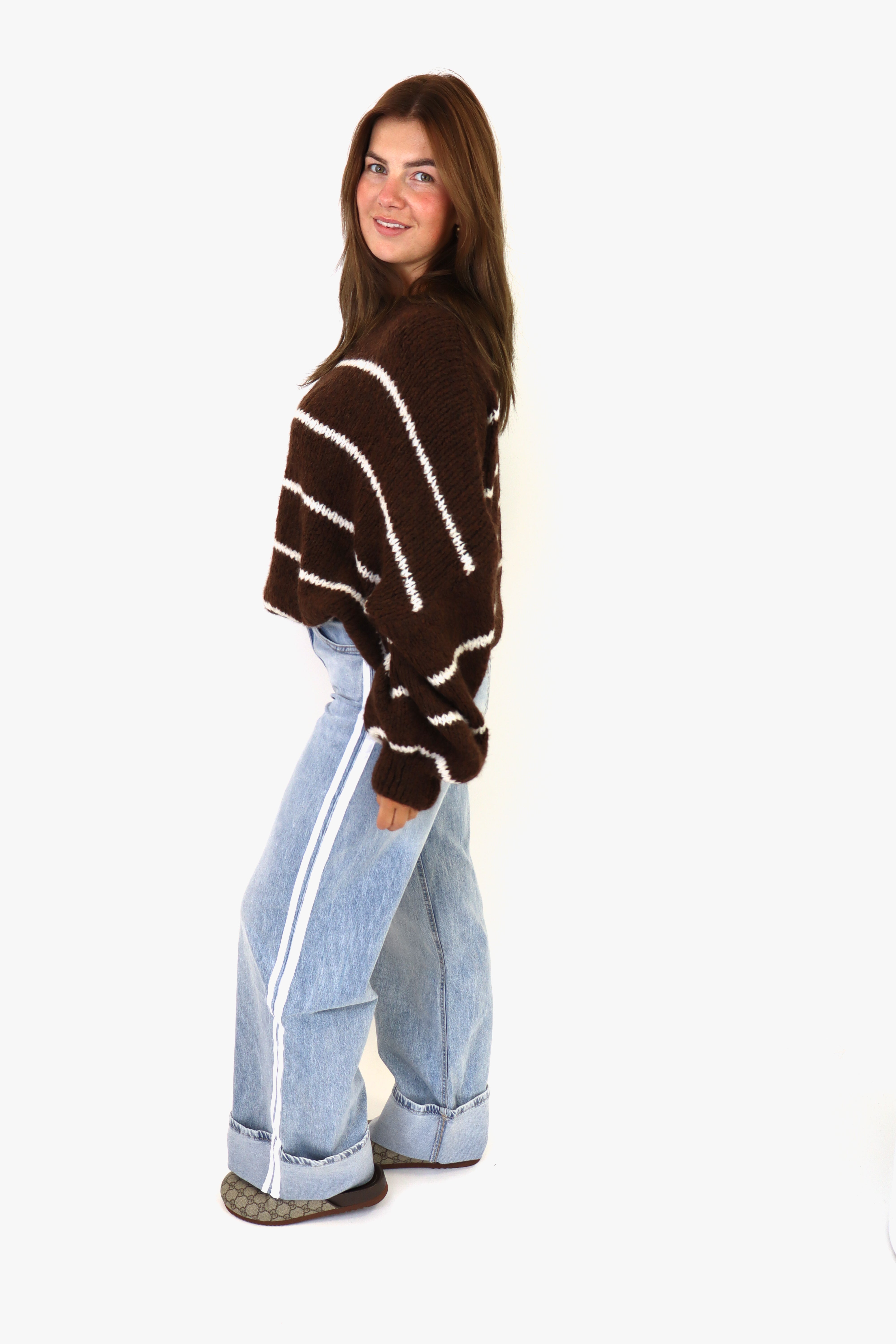Dewi Striped Jeans | A3577 Light Denim