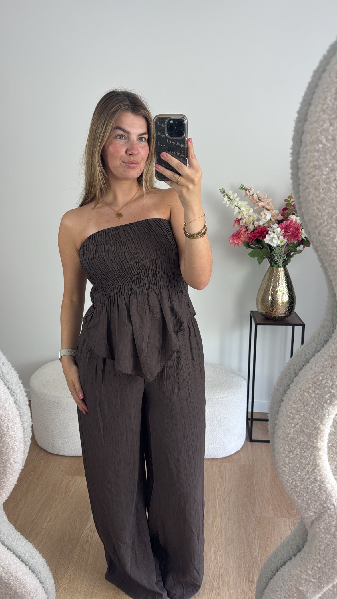Elaine Two Piece Set Brown
