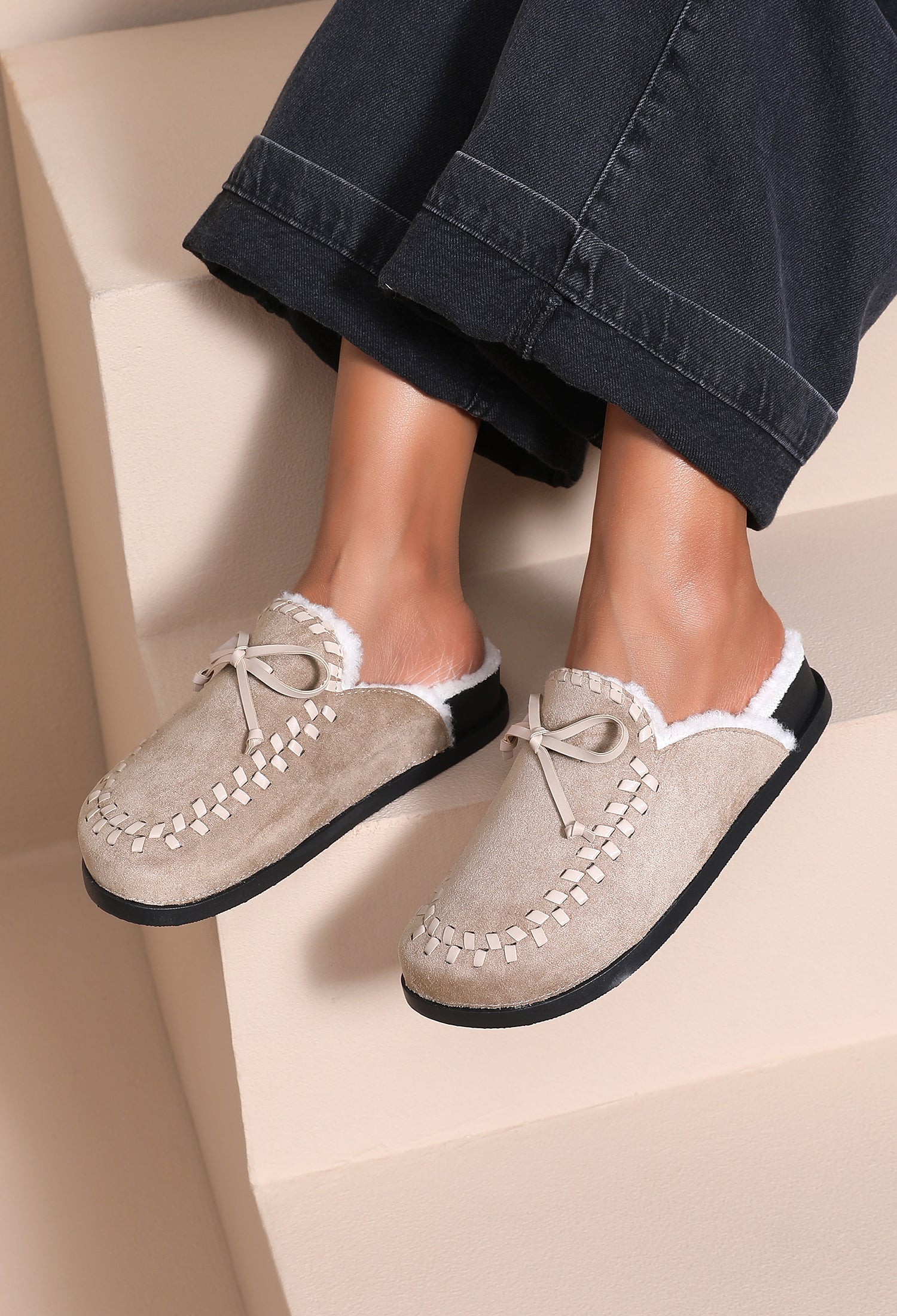 Fluffy Loafers Khaki