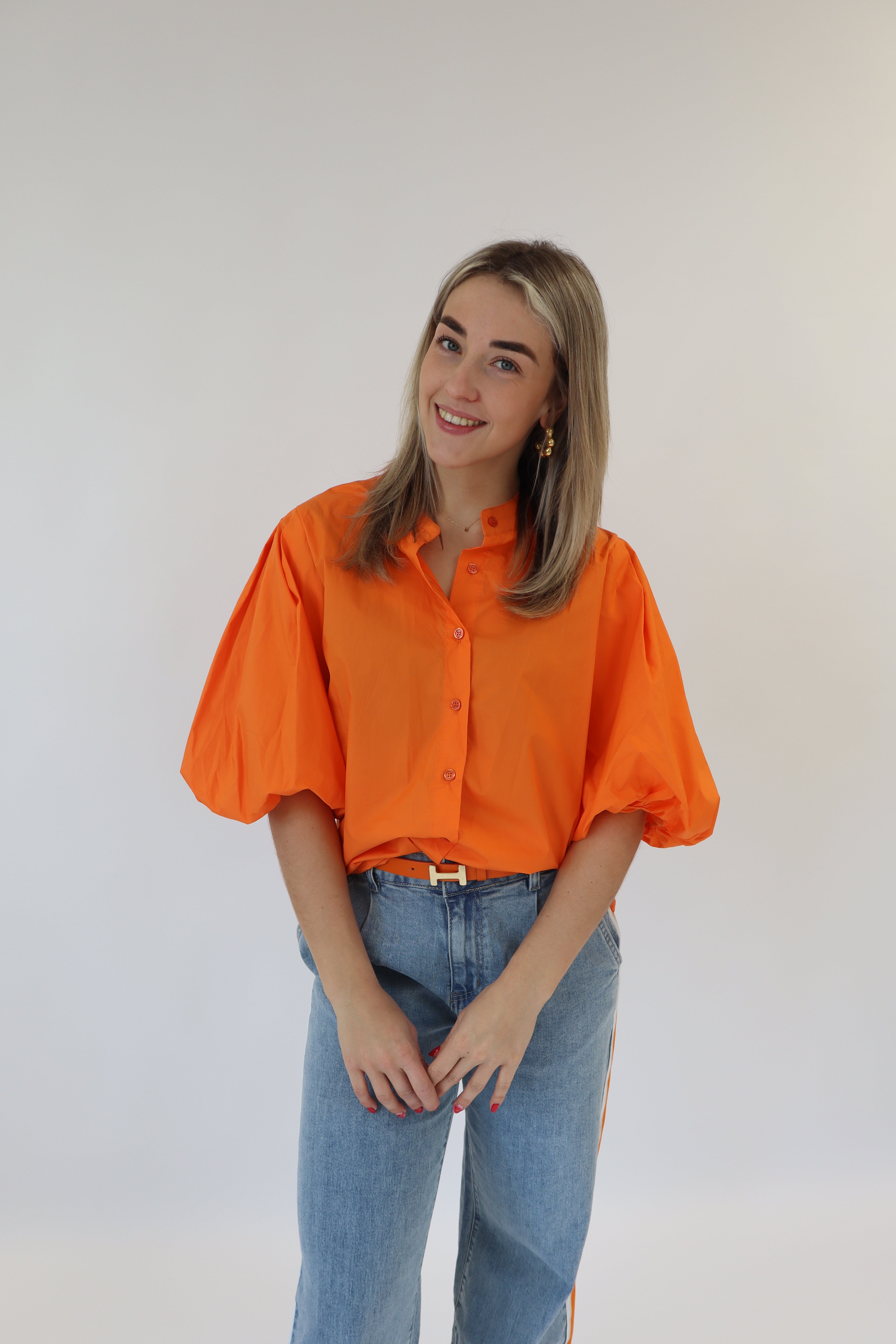 Dani Puff Blouse Orange
