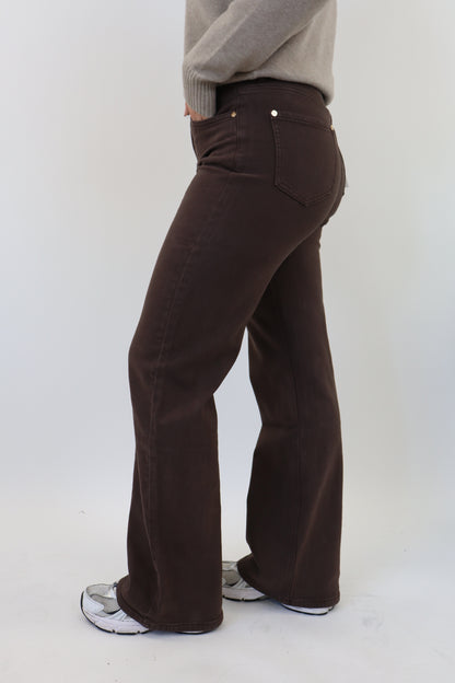 Suzan Wide Leg Jeans | Bruin W3368-C