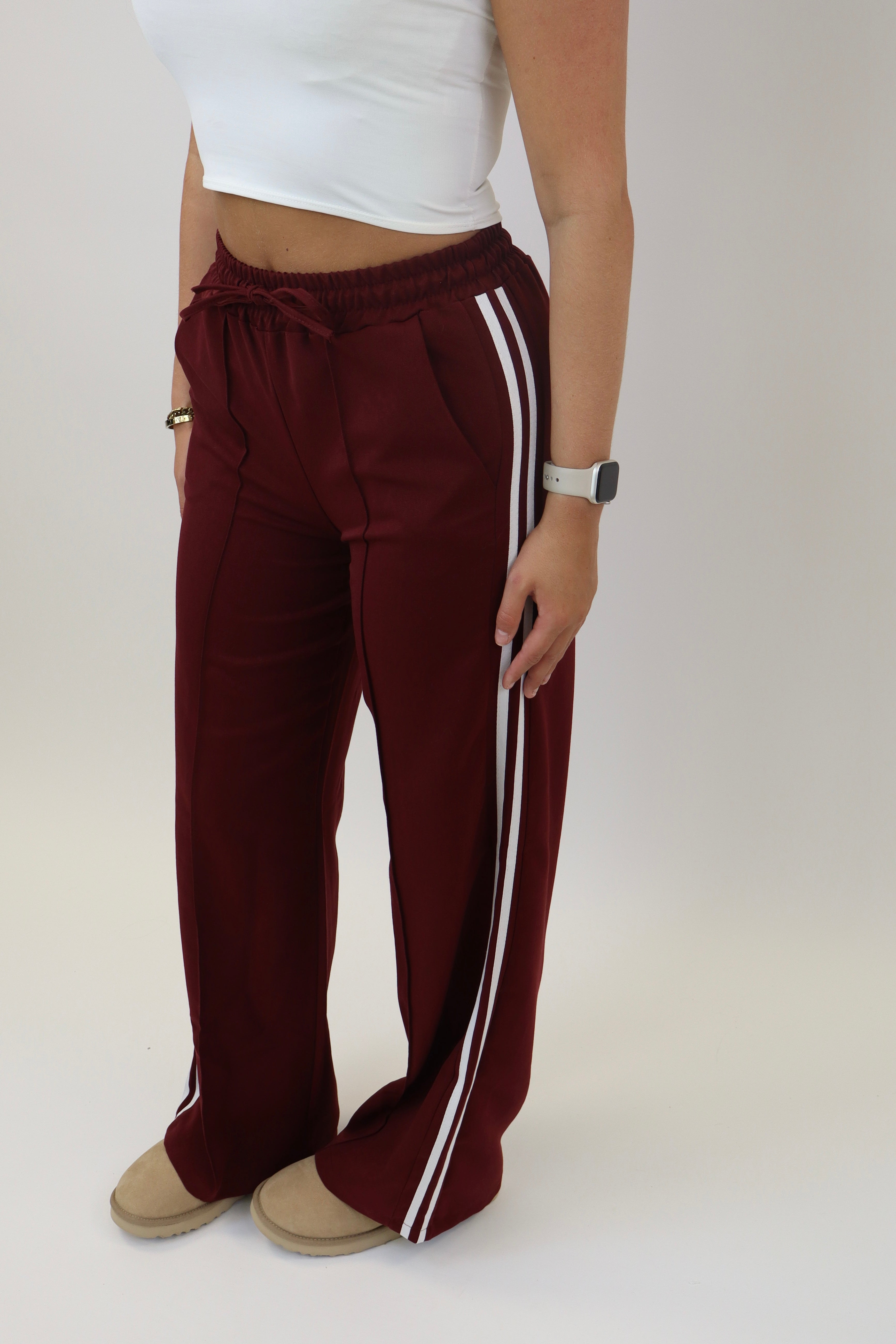 Laure Striped Pants - Bordeaux