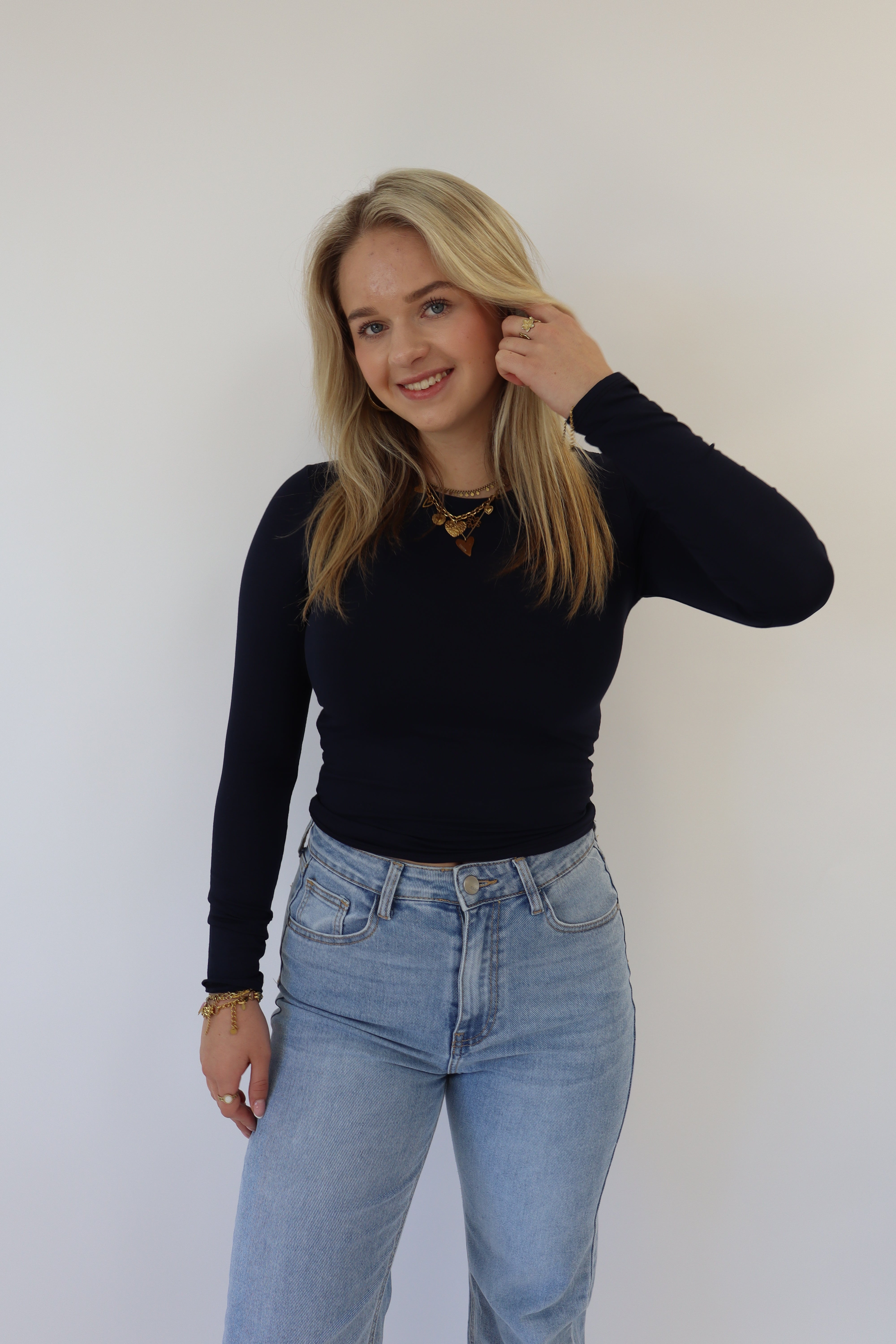 Kyra Basic Top Navy
