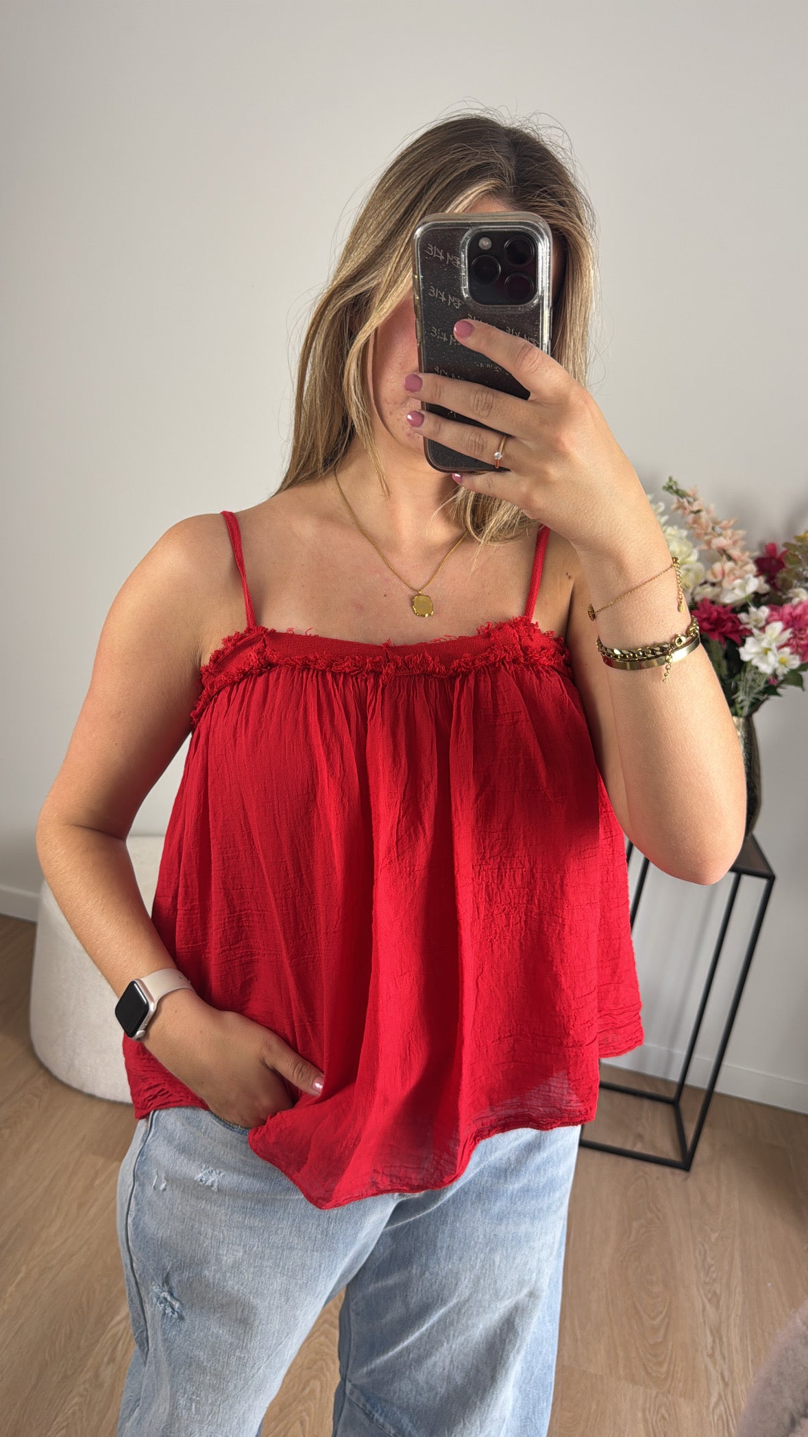 Flowy Top Red