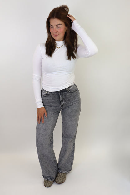 Suzan Wide Leg Jeans | Grey W3368-3