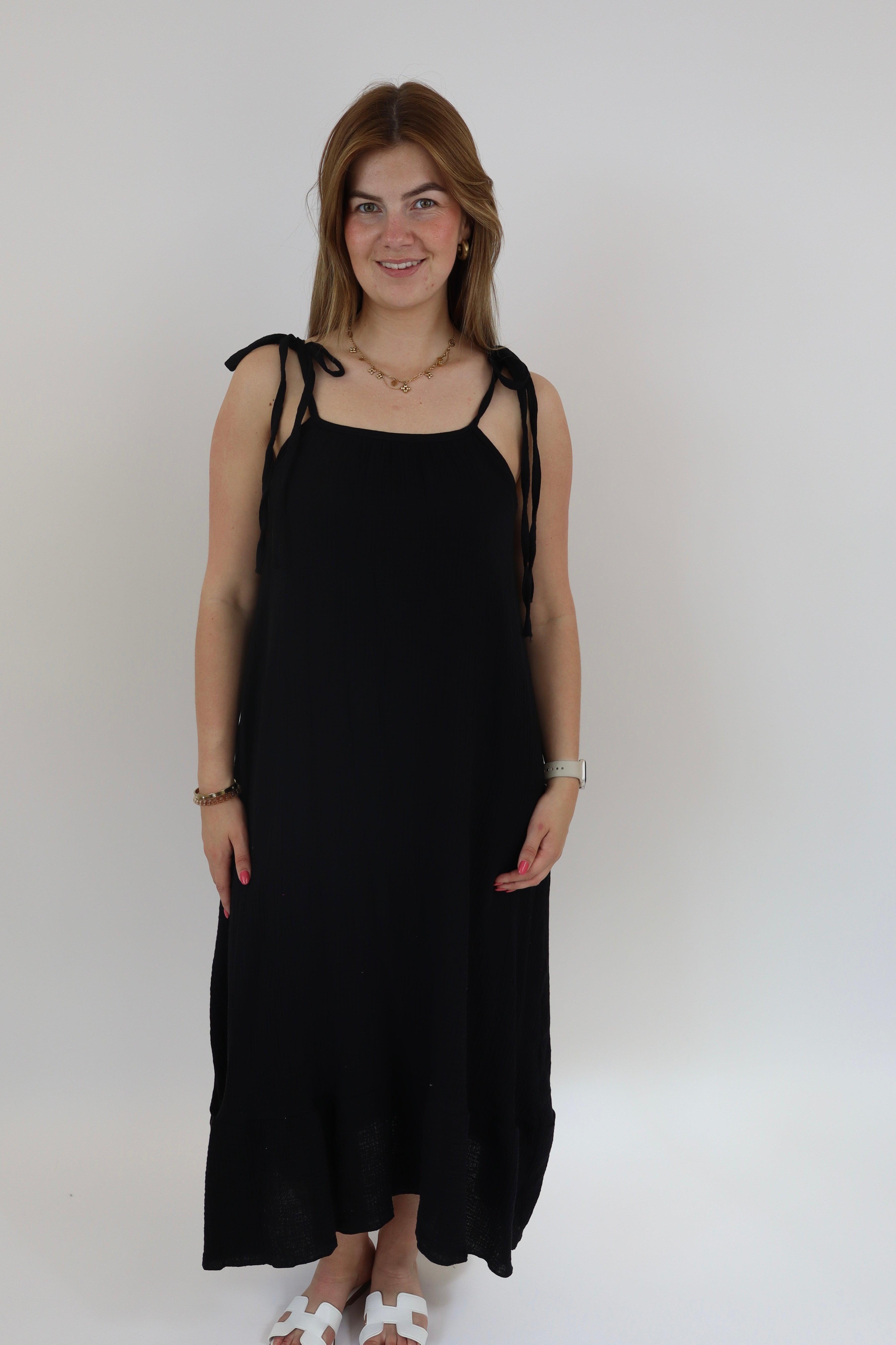 Britney Maxi Bow Dress Black