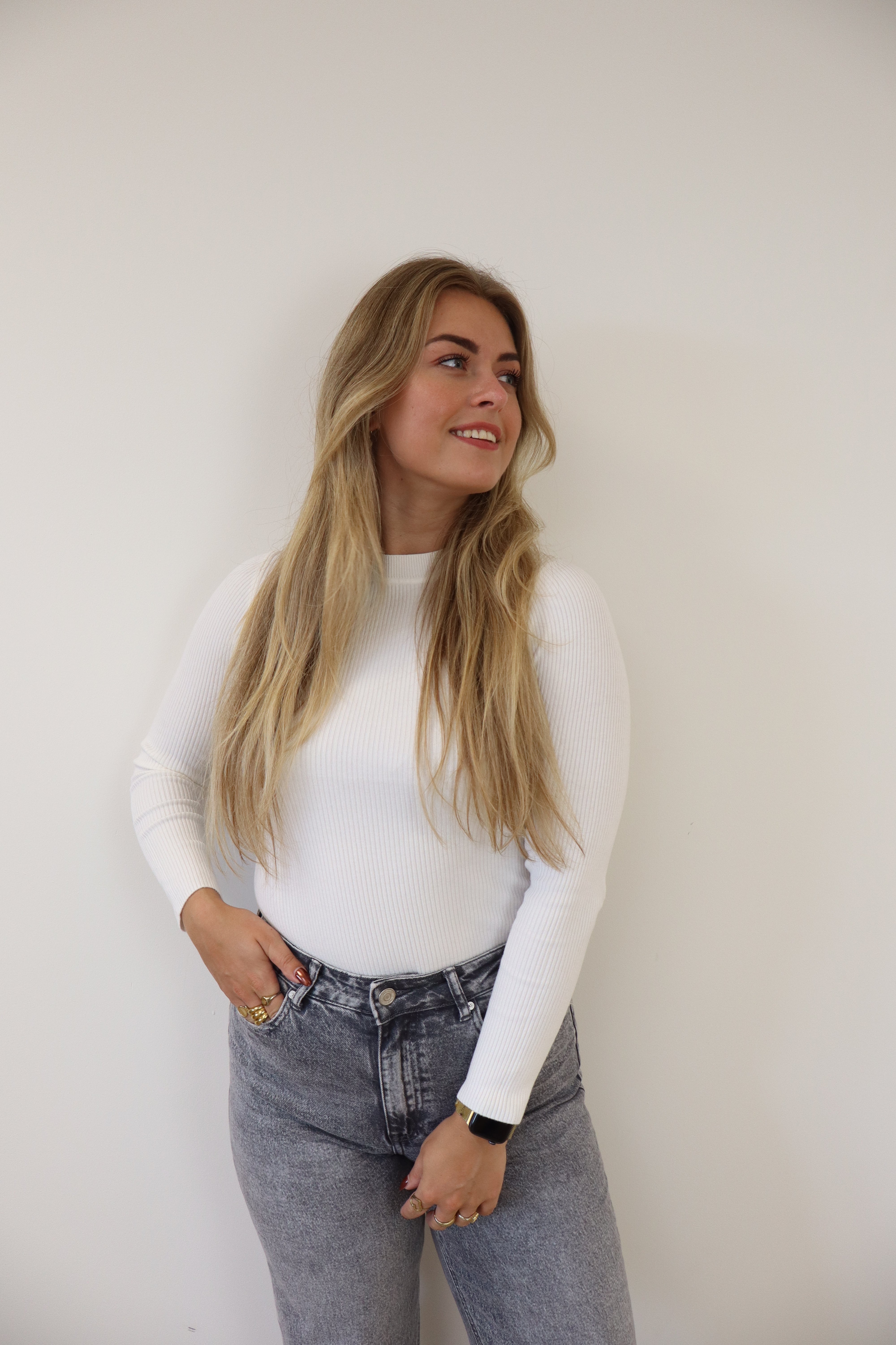 Basic Ribbed Top White