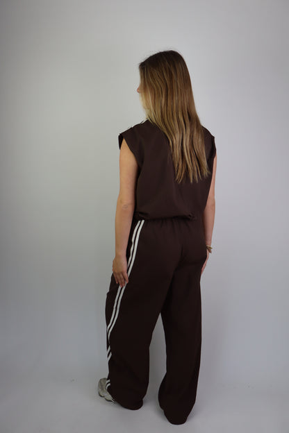 Ambika Striped Gilet Brown