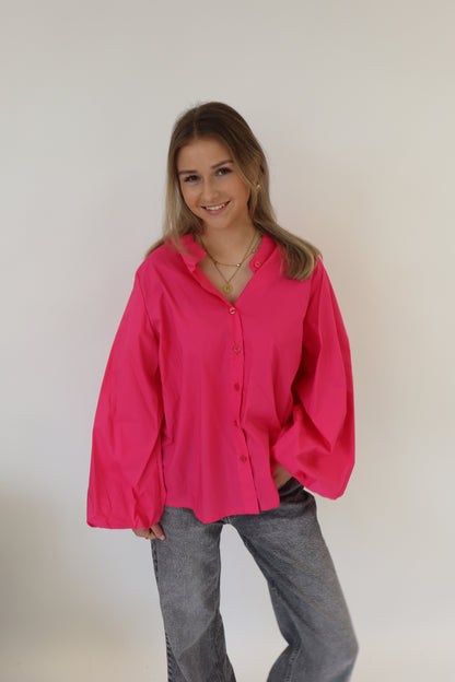 Dani Blouse Lange Mouw Fuchsia