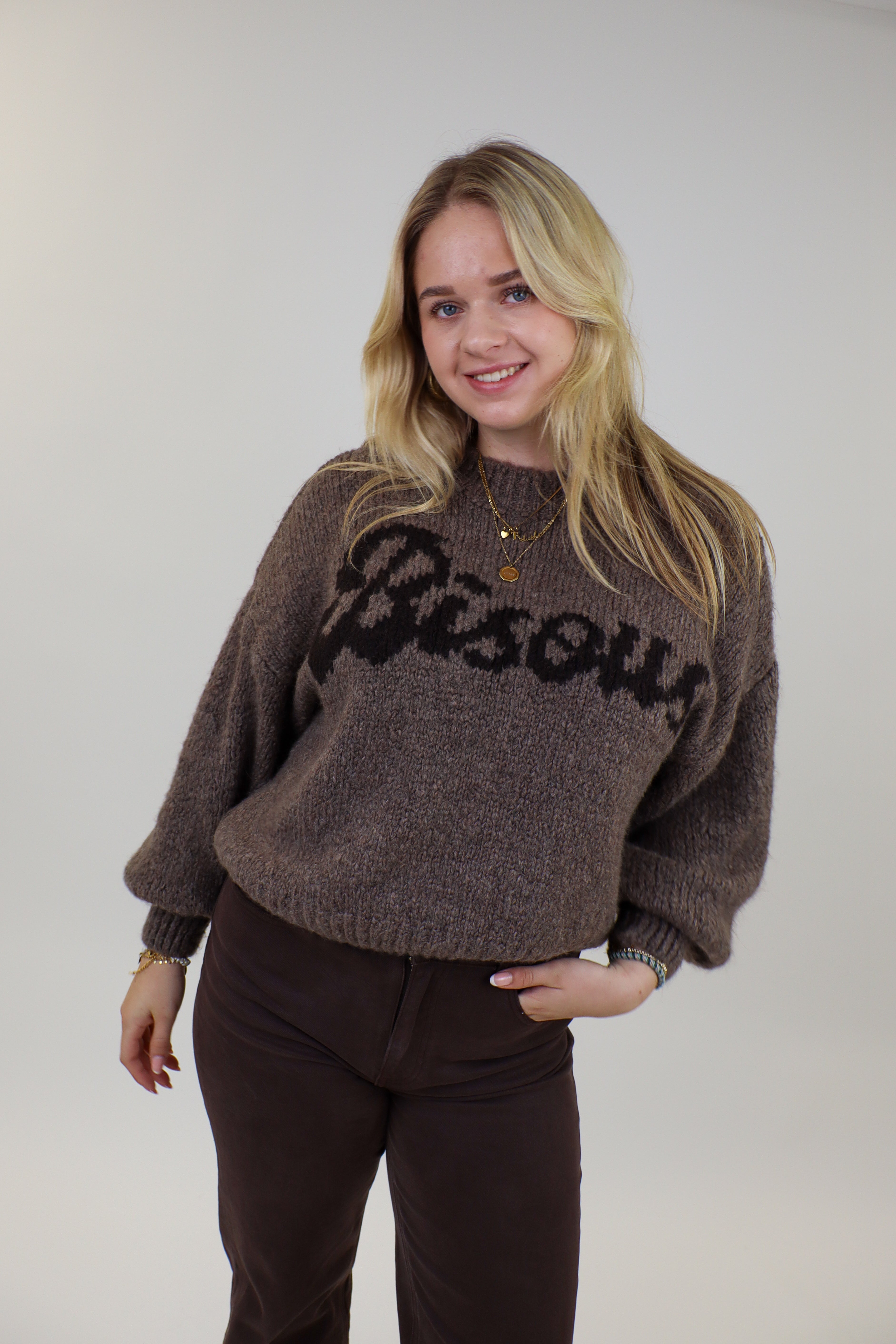 Bisous Sweater | Dark Brown