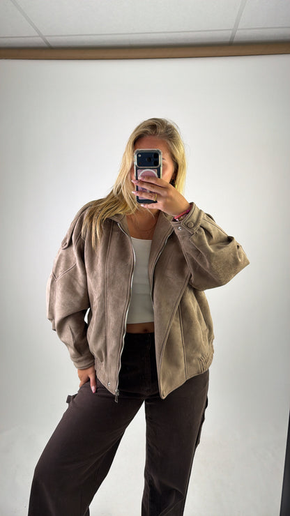 Naya Suede Jacket Taupe