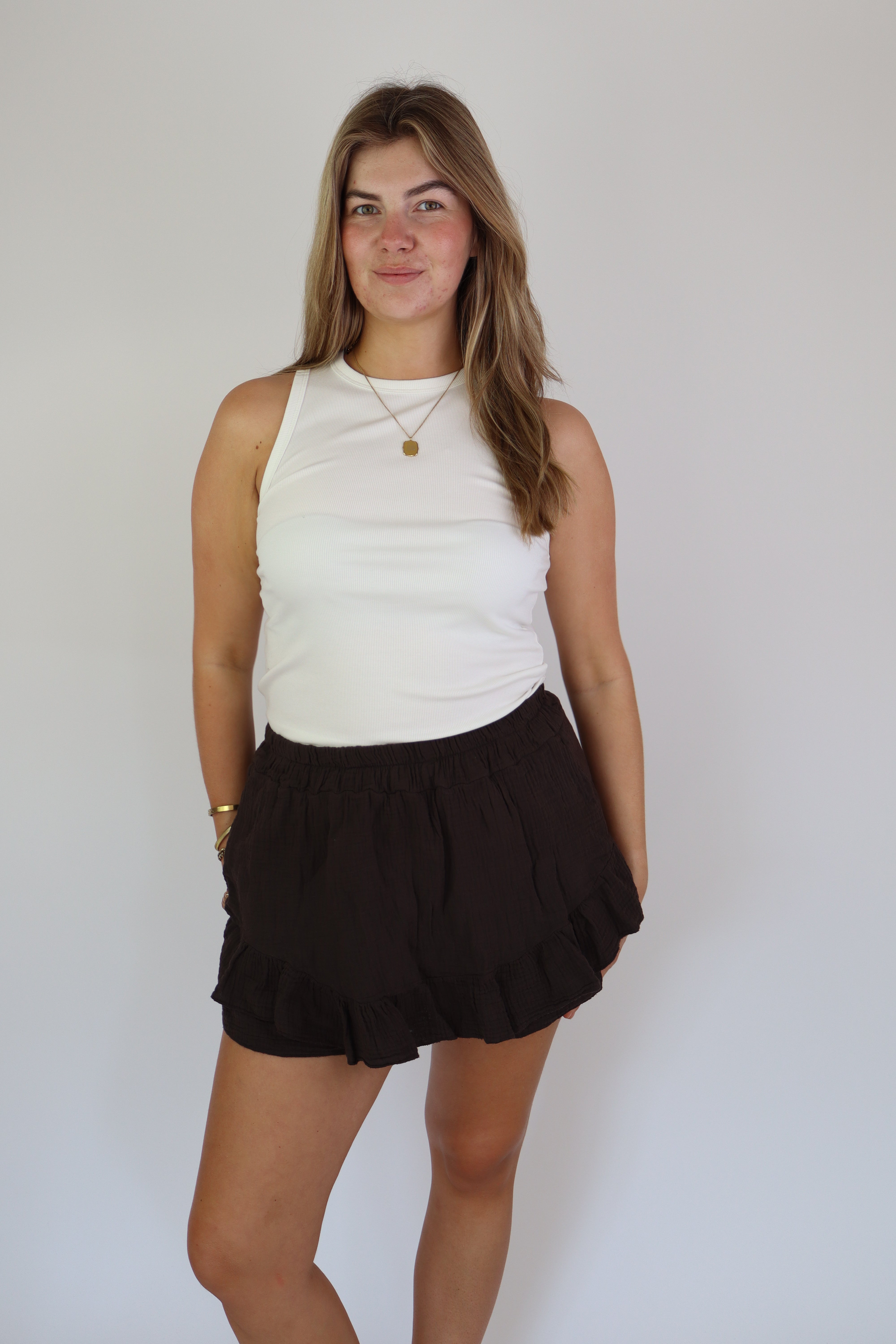 Lilly Katoenen Skort Brown