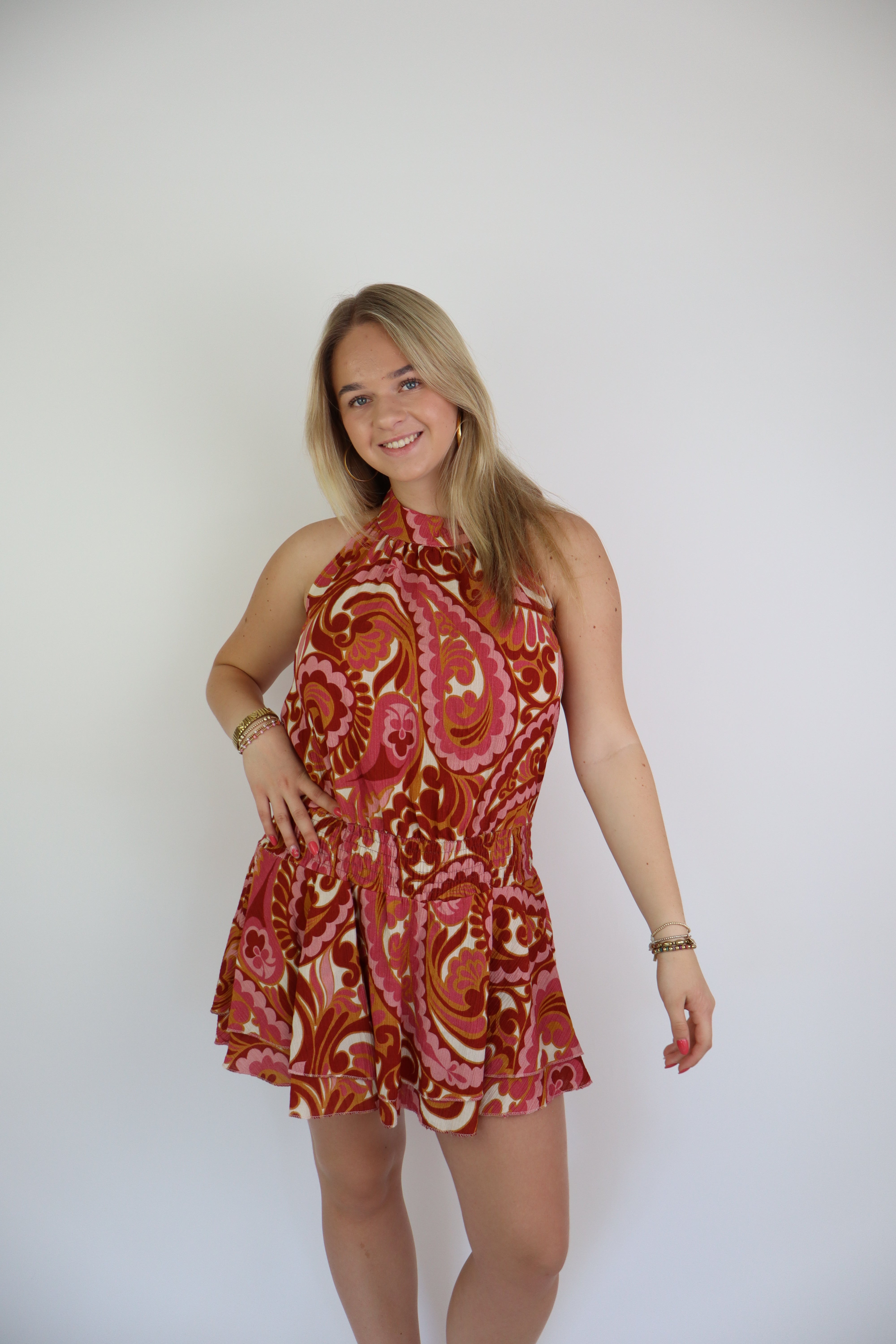 Mara Printed Dress Red