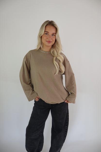 Naomi striped longsleeve taupe