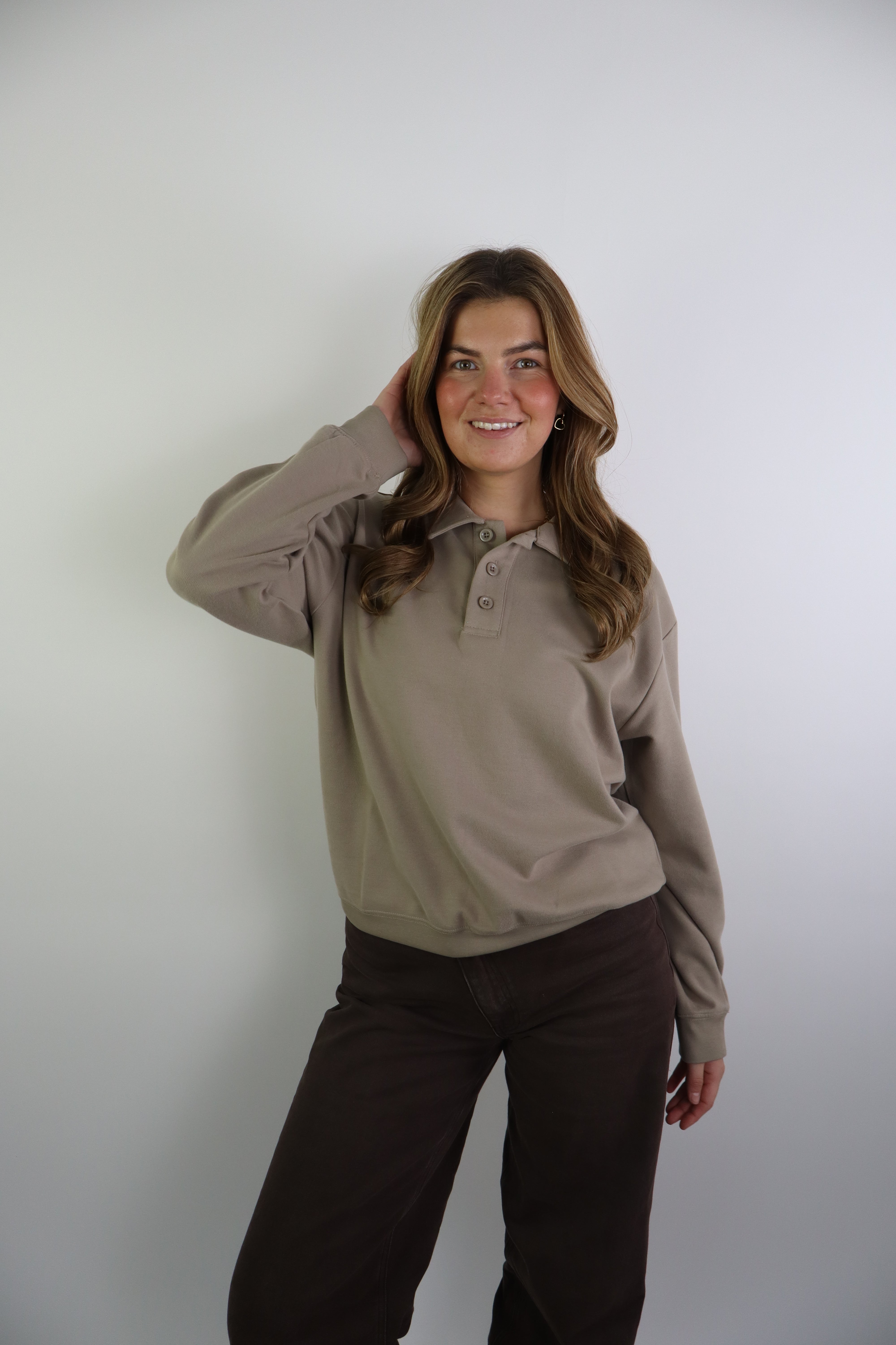 By Kie Basic Polo Sweater Beige