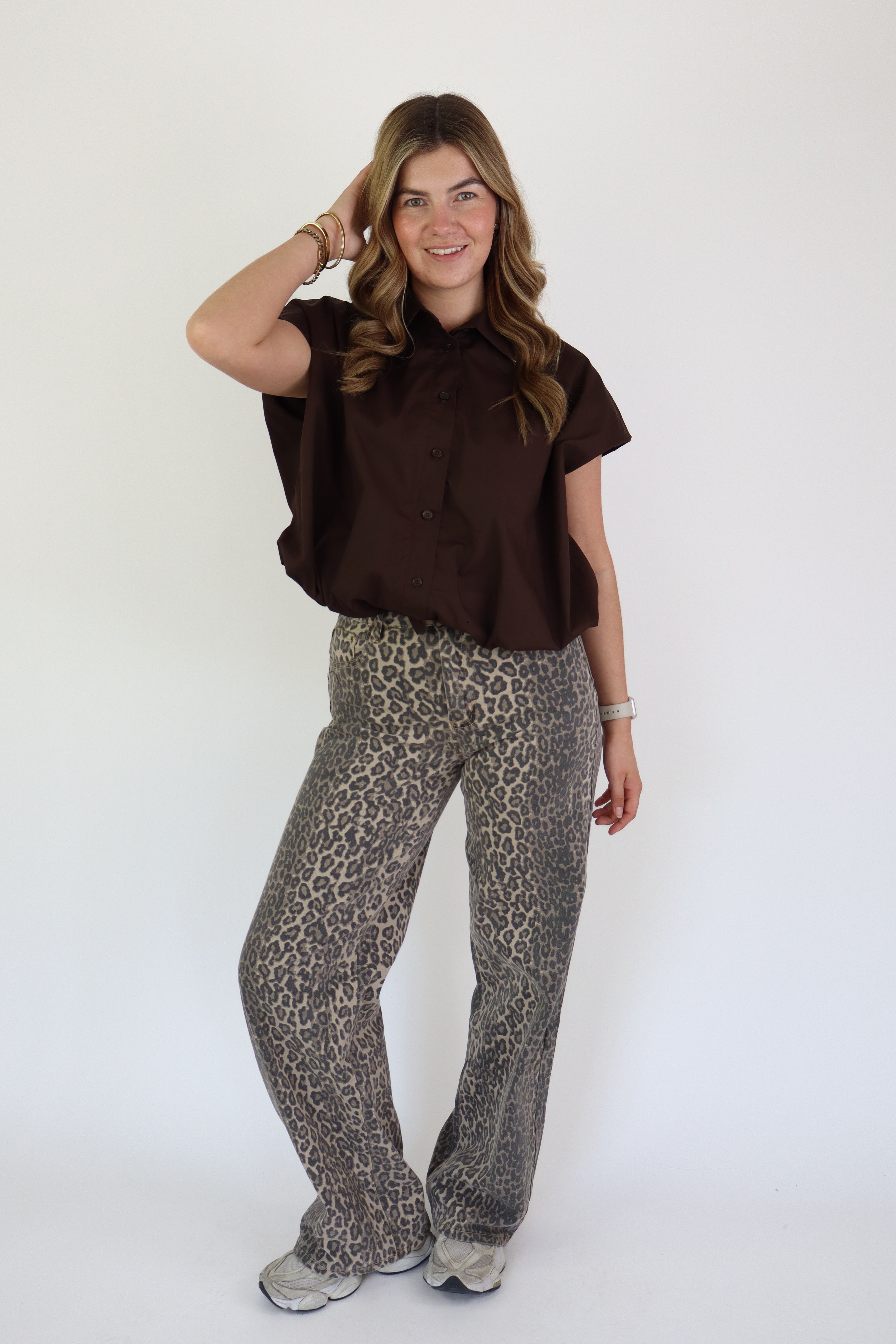 Leopard Jeans Laulia Dad Fit Full Length