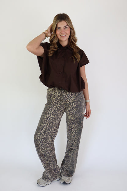 Leopard Jeans Laulia Dad Fit Full Length