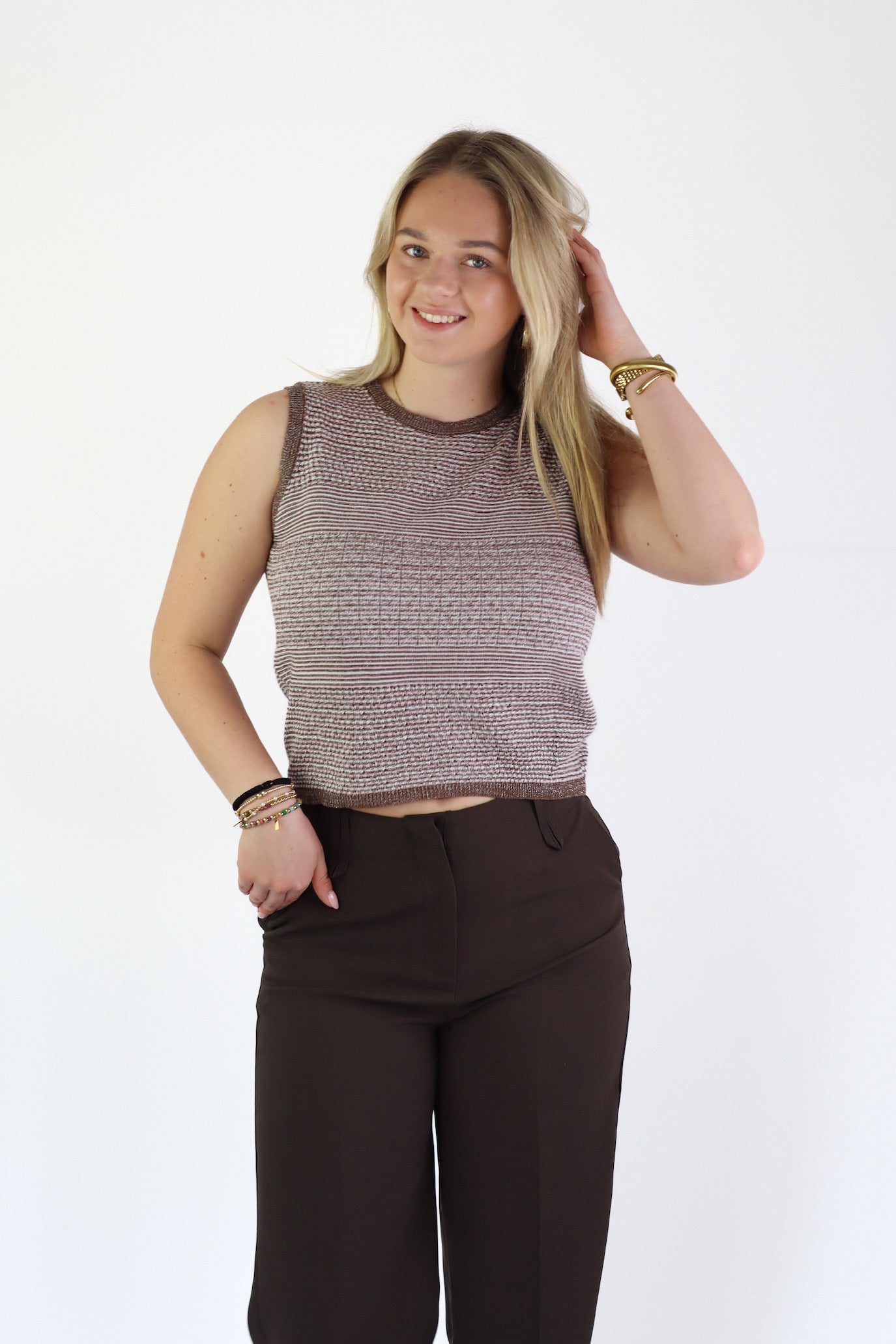 Lurex Glittertop Bruin