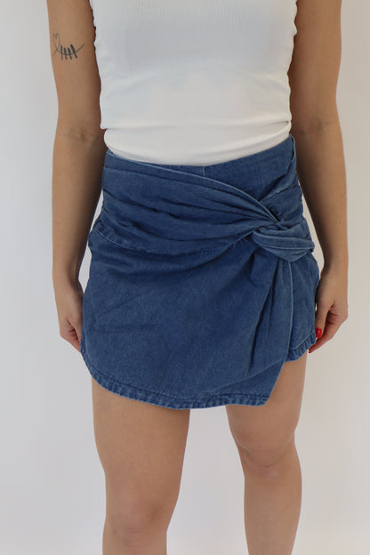 Kris Denim Skort Dark Blue