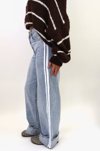 Dewi Striped Jeans | A3577 Light Denim