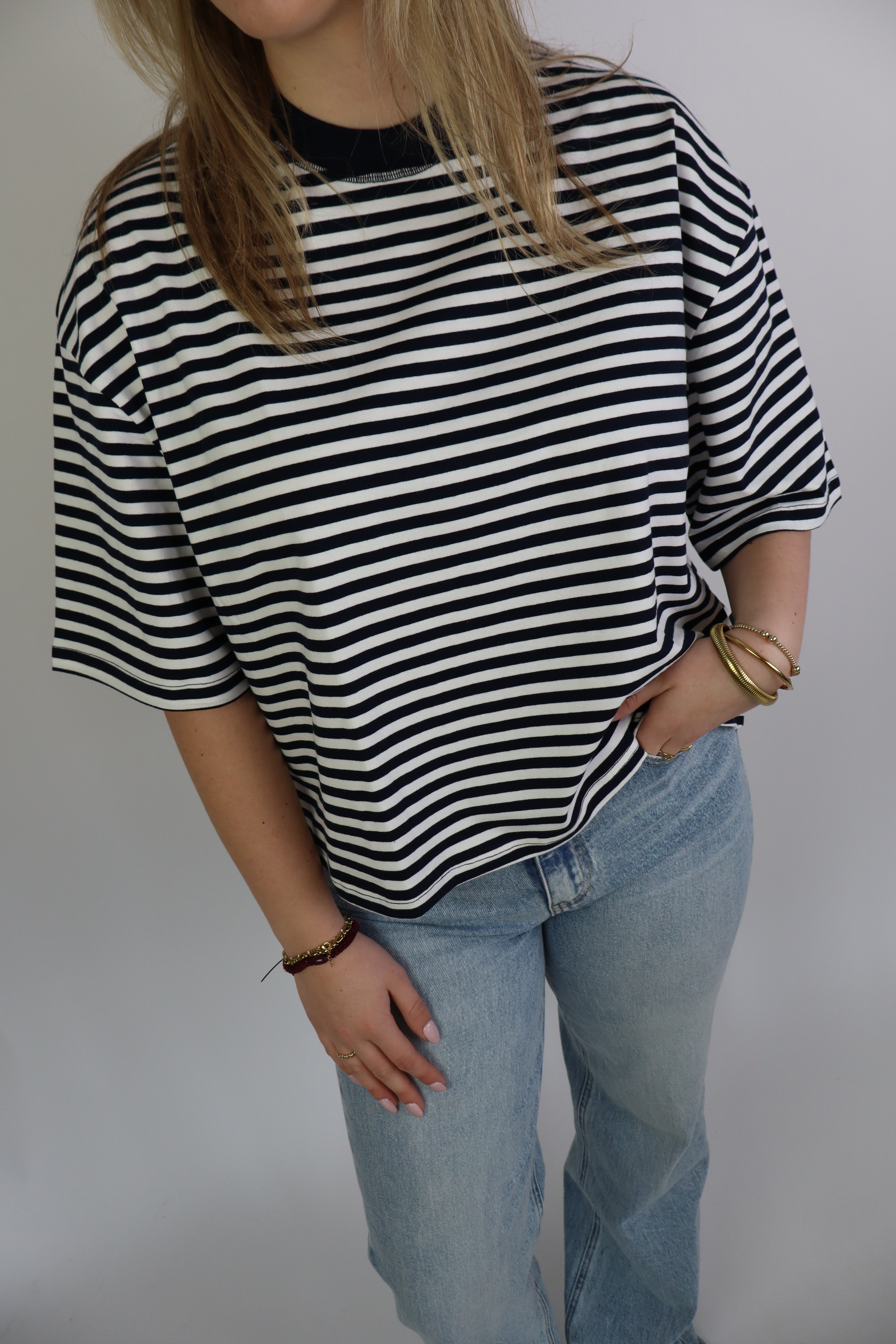 Femke Striped Tee Navy