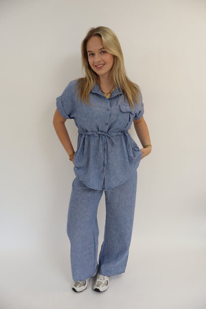 Marie Two Piece Set Denim Blue