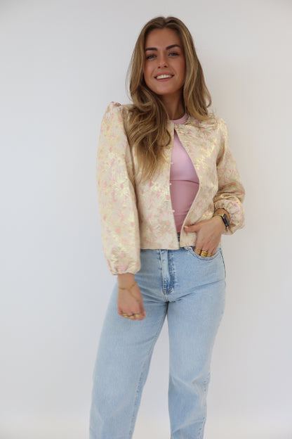 Dana Flower Top Beige