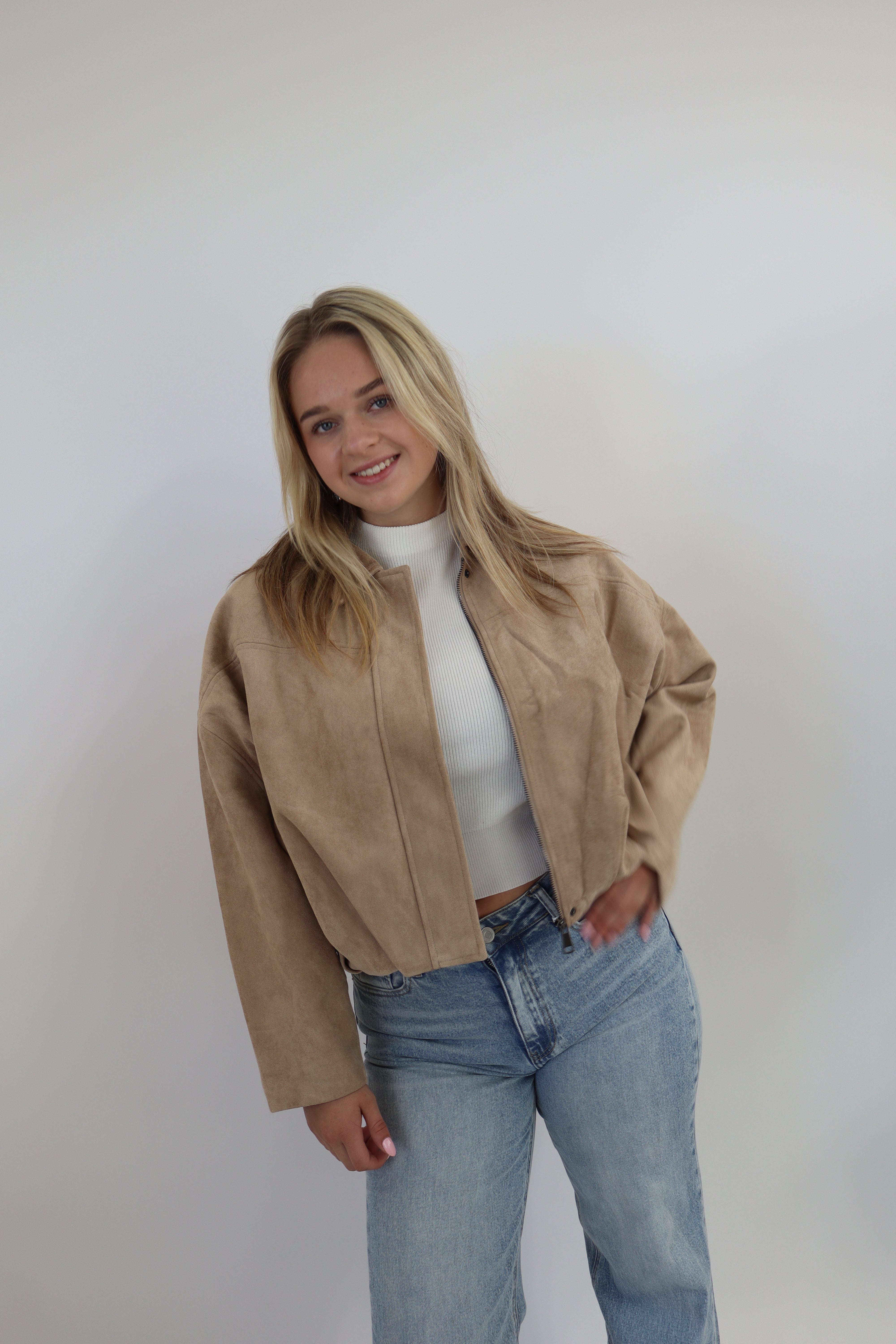 Suede Jacket Beige
