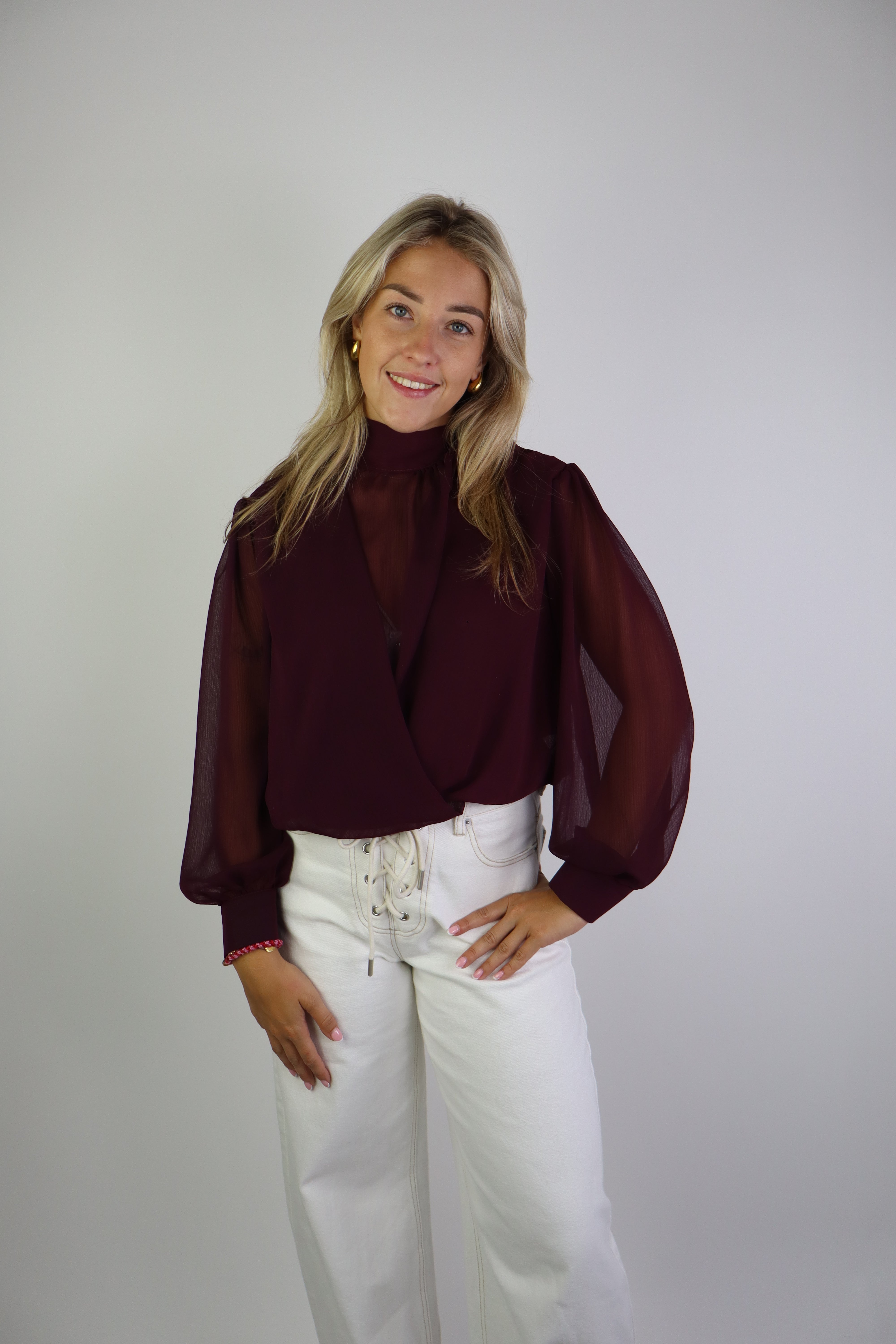 Florina Blouse Lange Mouw Bordeaux