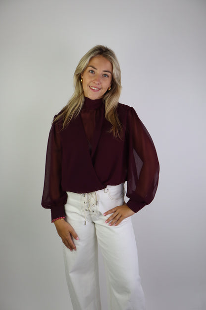 Florina Blouse Lange Mouw Bordeaux