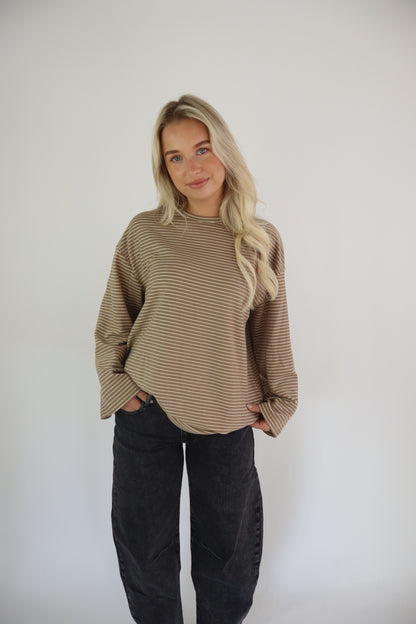 Naomi striped longsleeve taupe