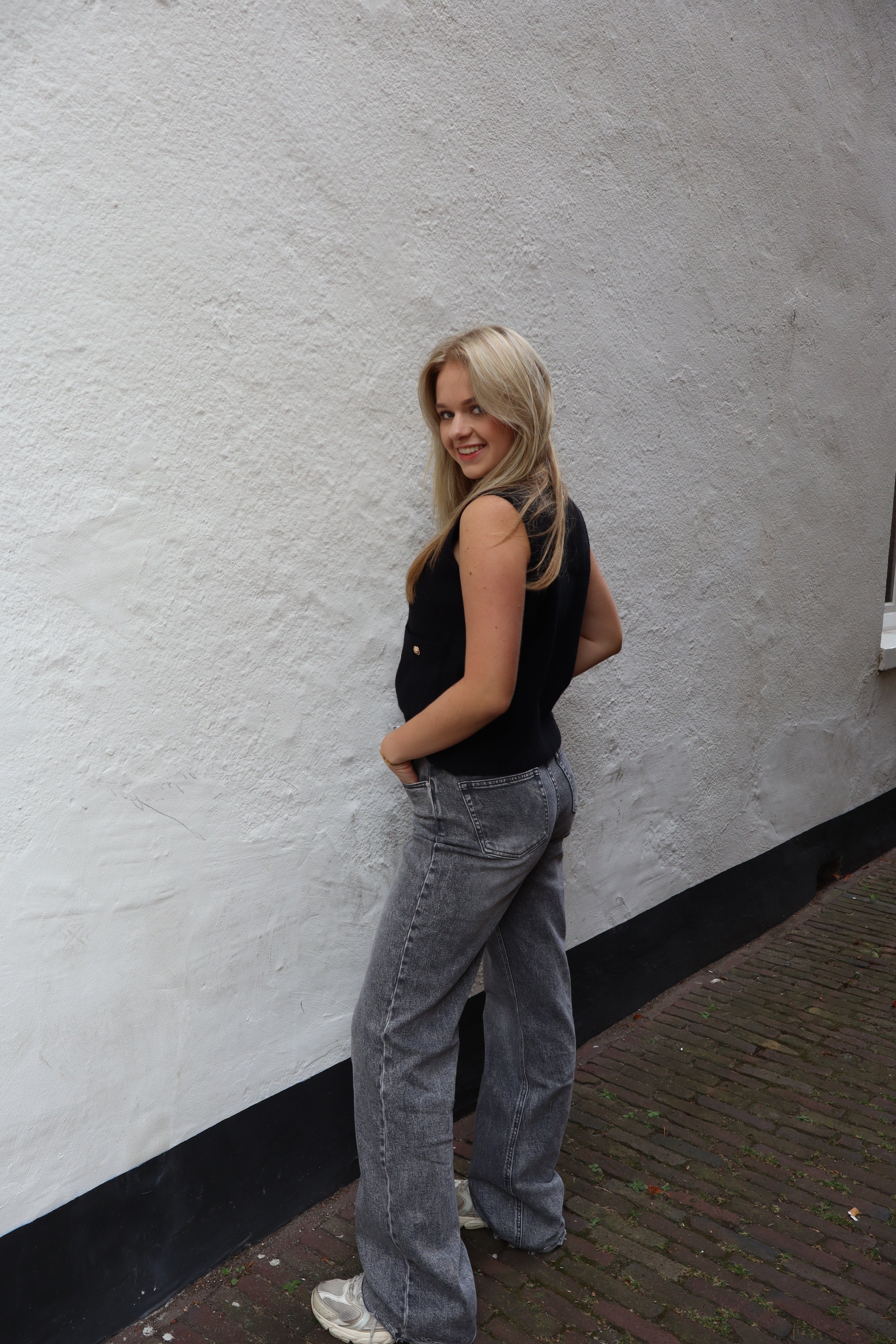 Tall Wide Leg Jeans Grey |W3636-5