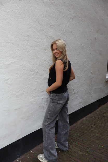 Tall Wide Leg Jeans Grey |W3636-5