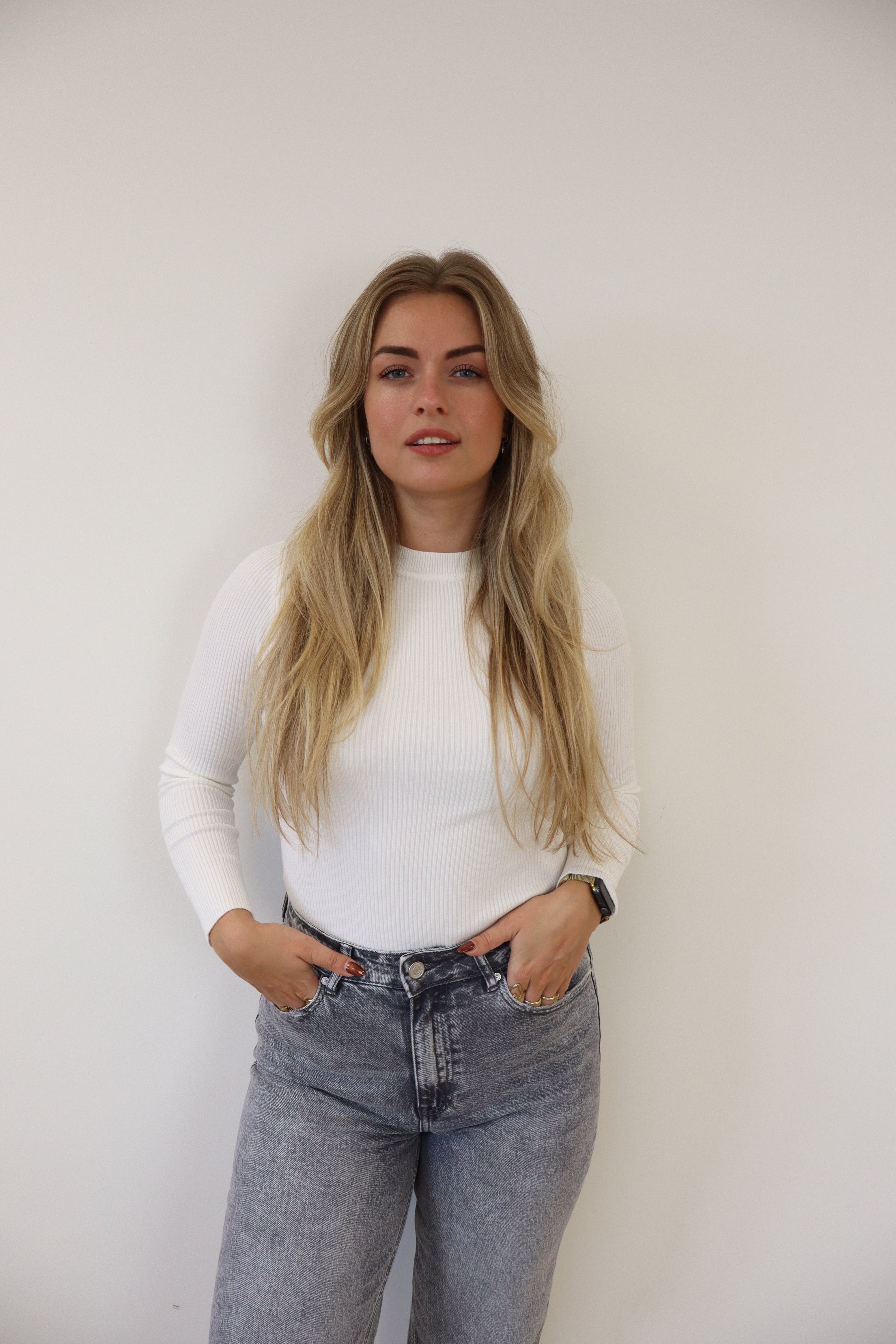 Basic Ribbed Top White