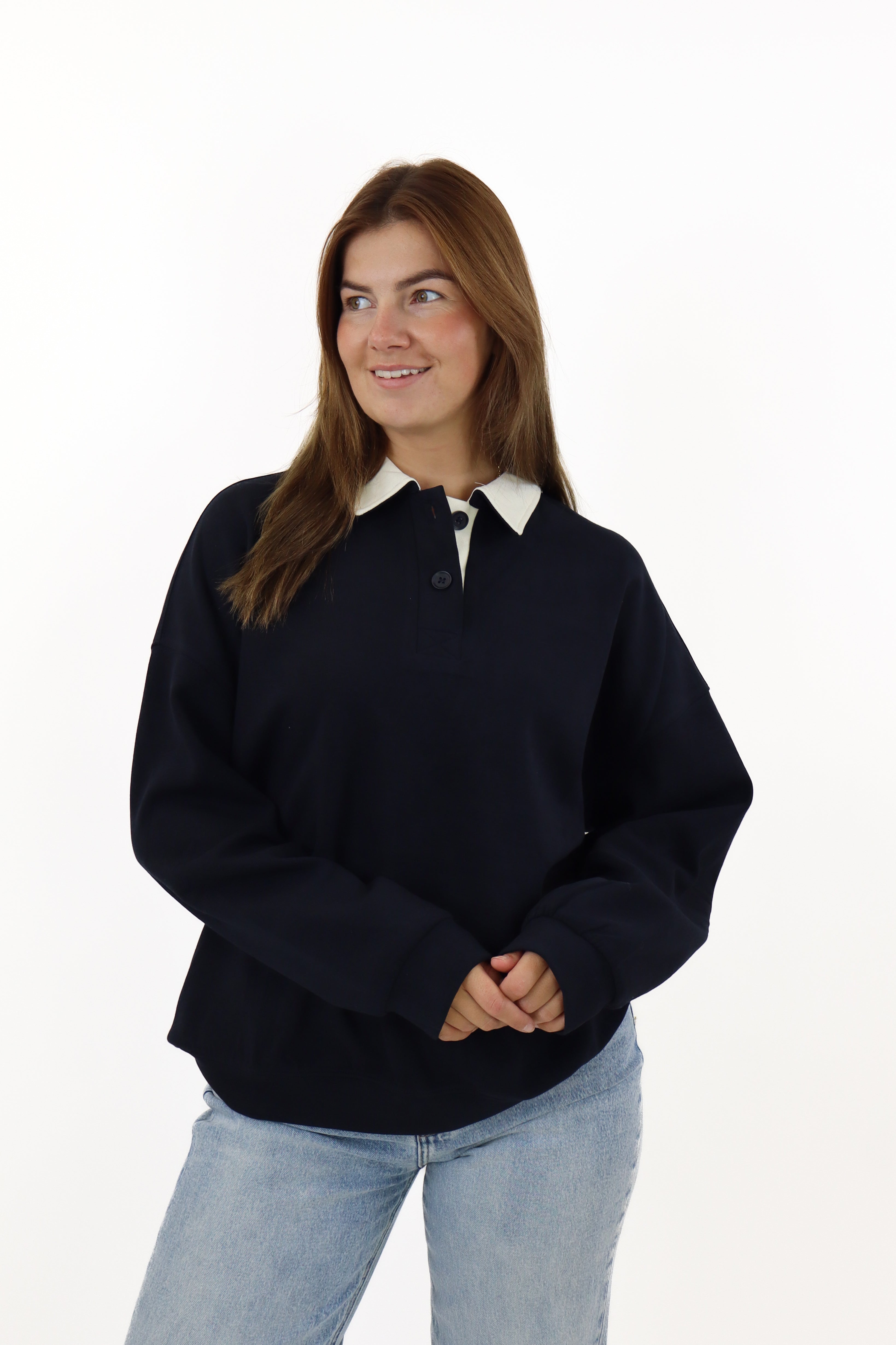 Kyana Polo Sweater Navy Blue