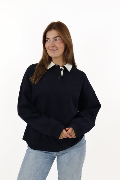 Kyana Polo Sweater Navy Blue