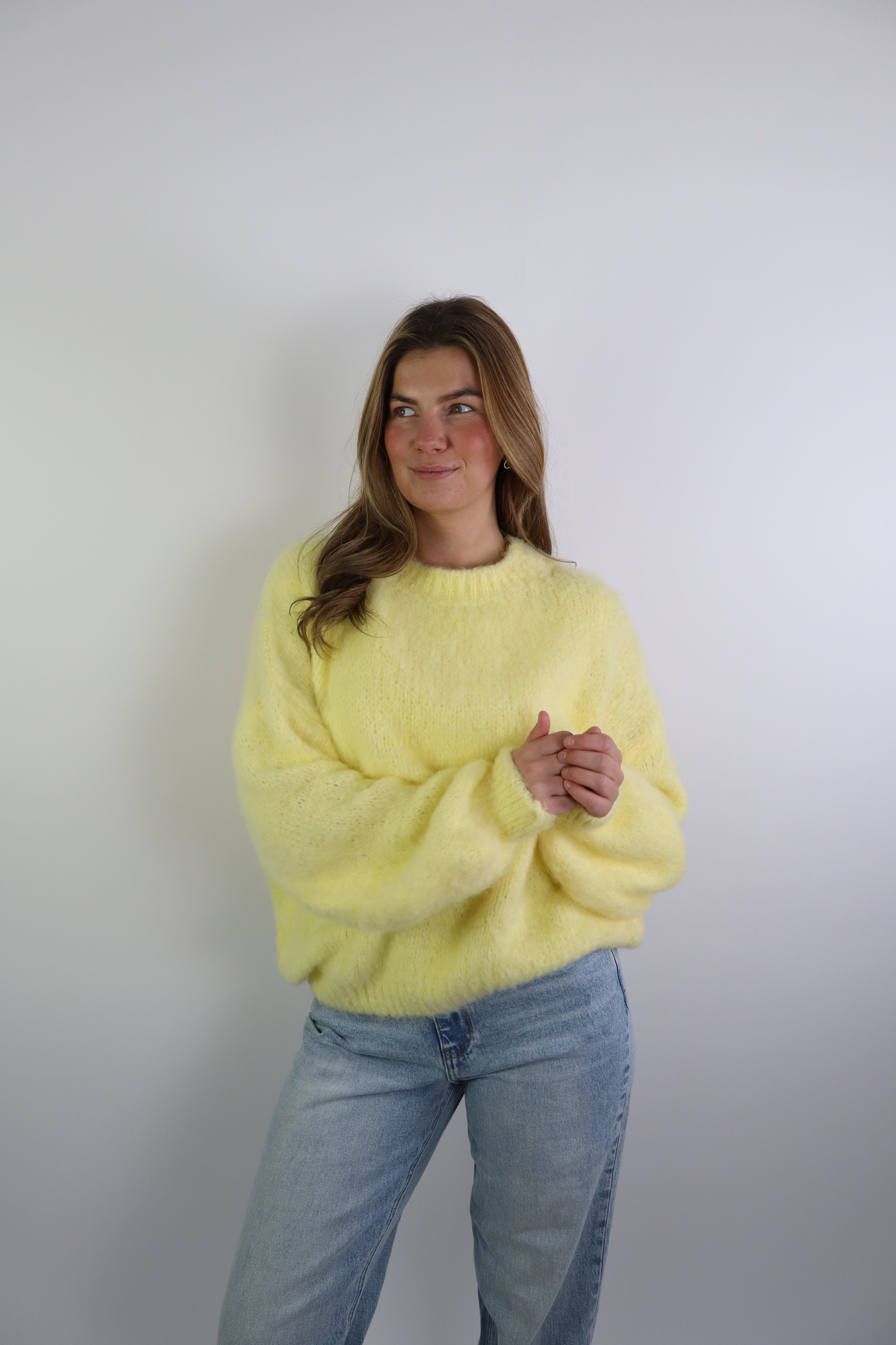Ambika Fluffy Sweater Geel