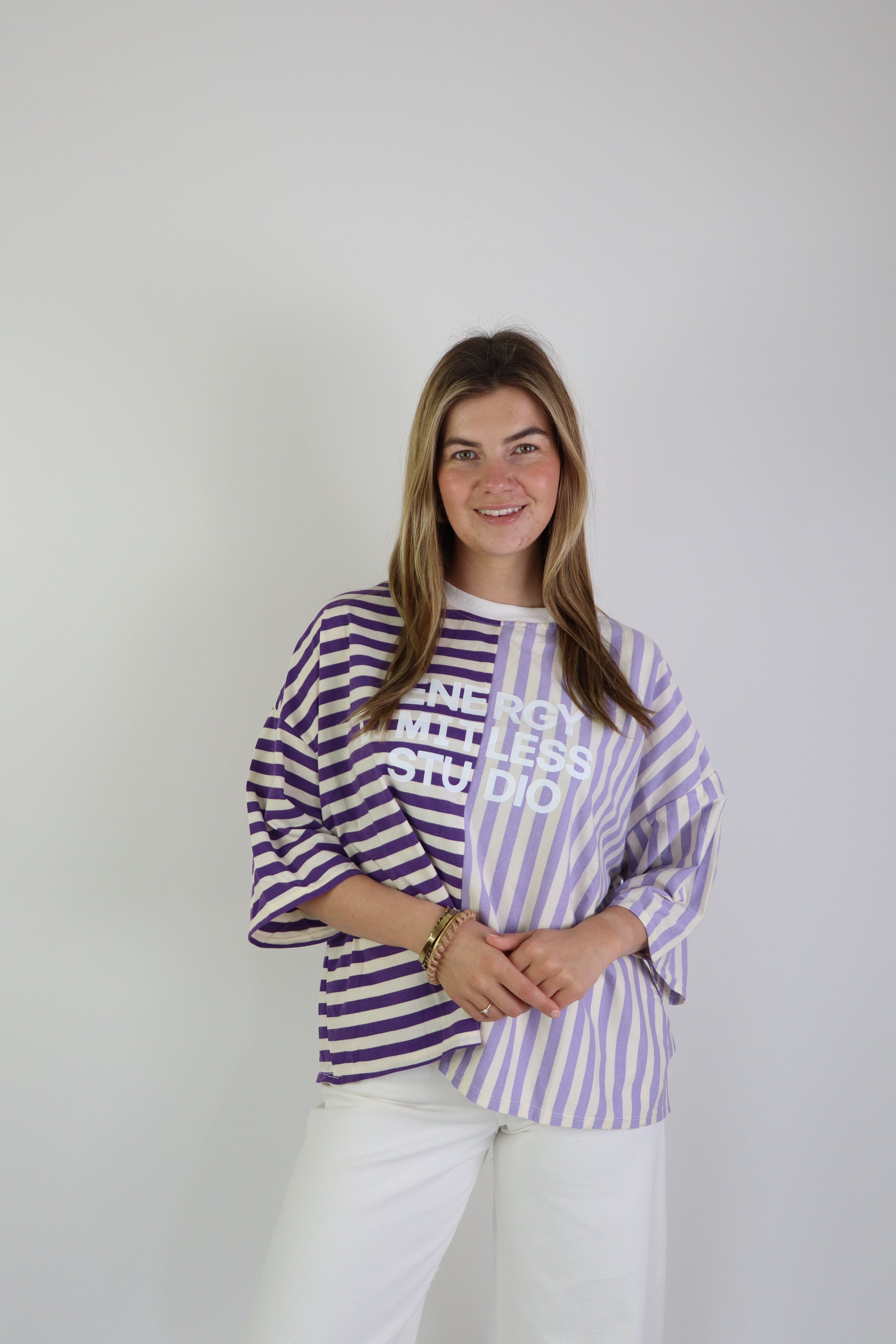 Studio Striped Tee Lila